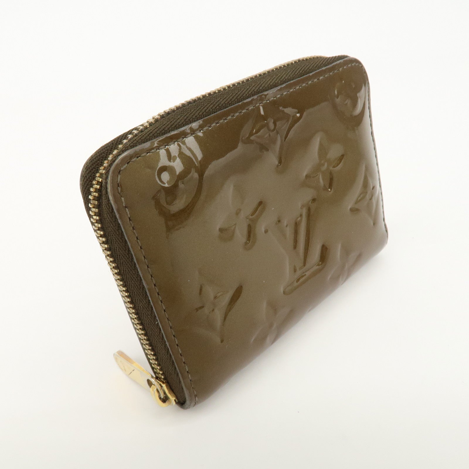 Louis Vuitton Monogram Vernis Zippy Coin Case Purse Veil Bronze Used