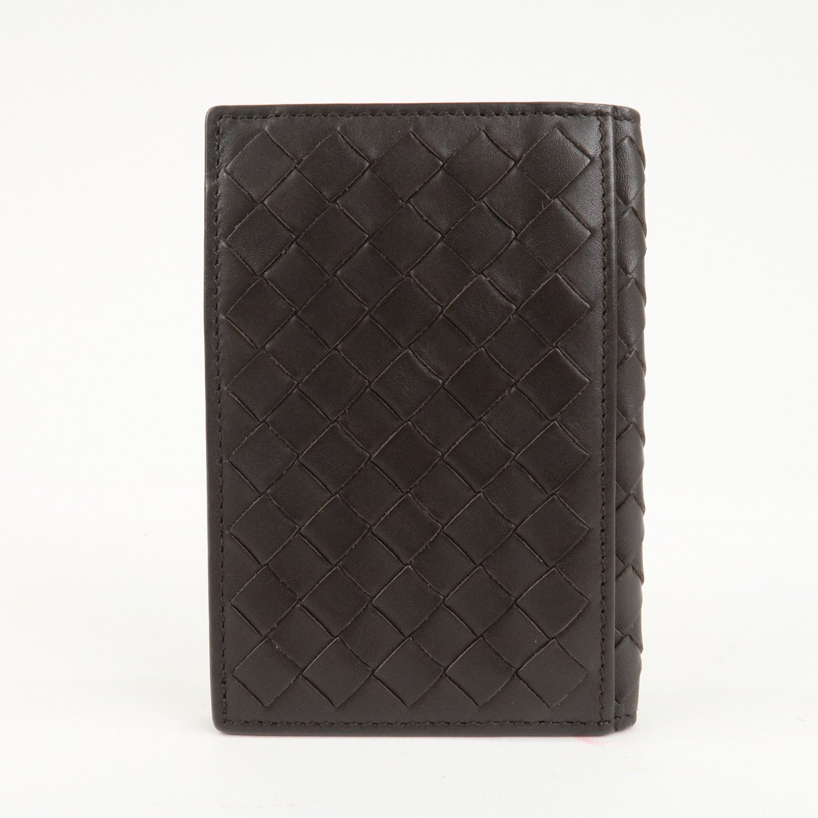 BOTTEGA VENETA Intrecciato Leather Card Case Brown 120701 V4651 Used