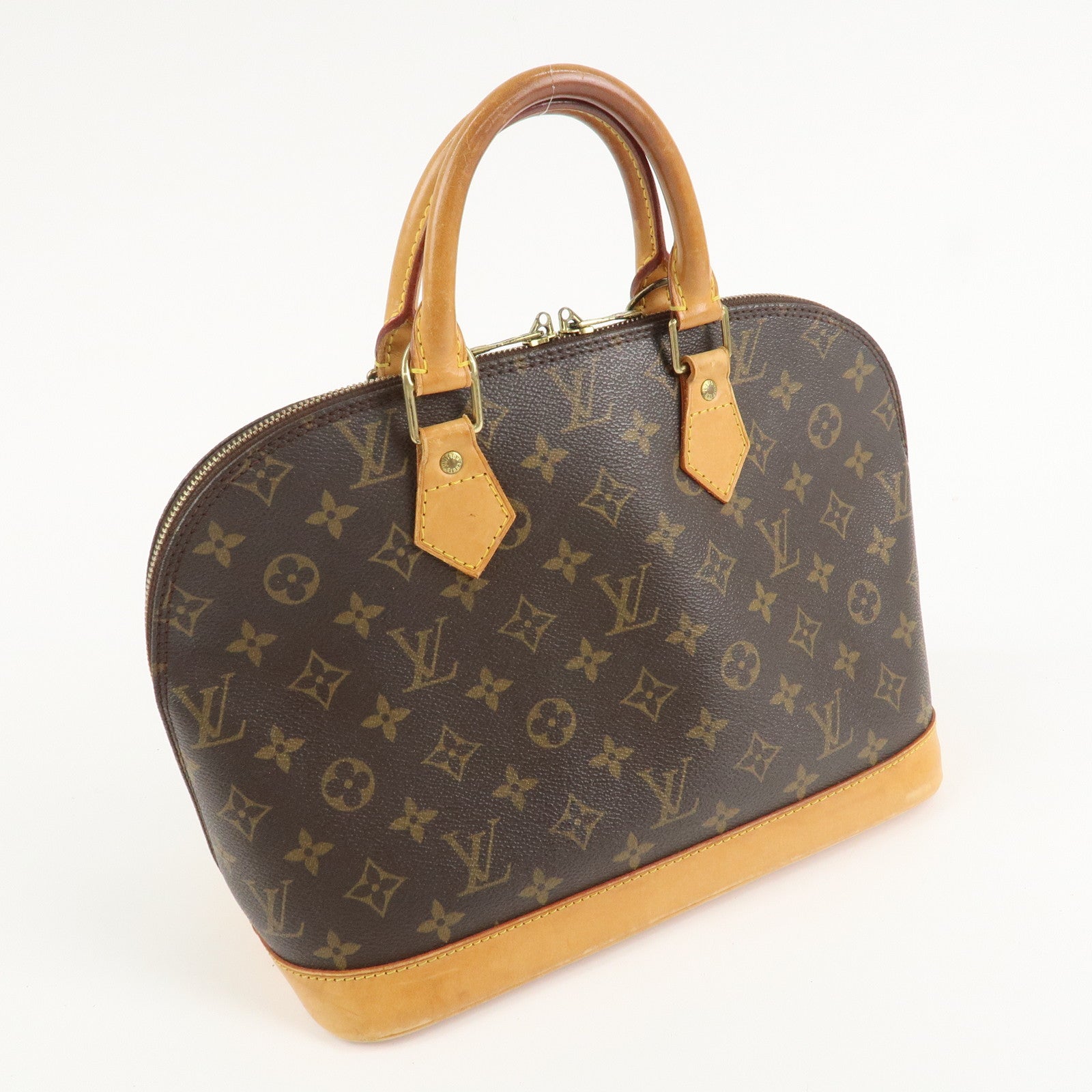 Louis Vuitton Monogram Alma Hand Bag Brown M51130 Used