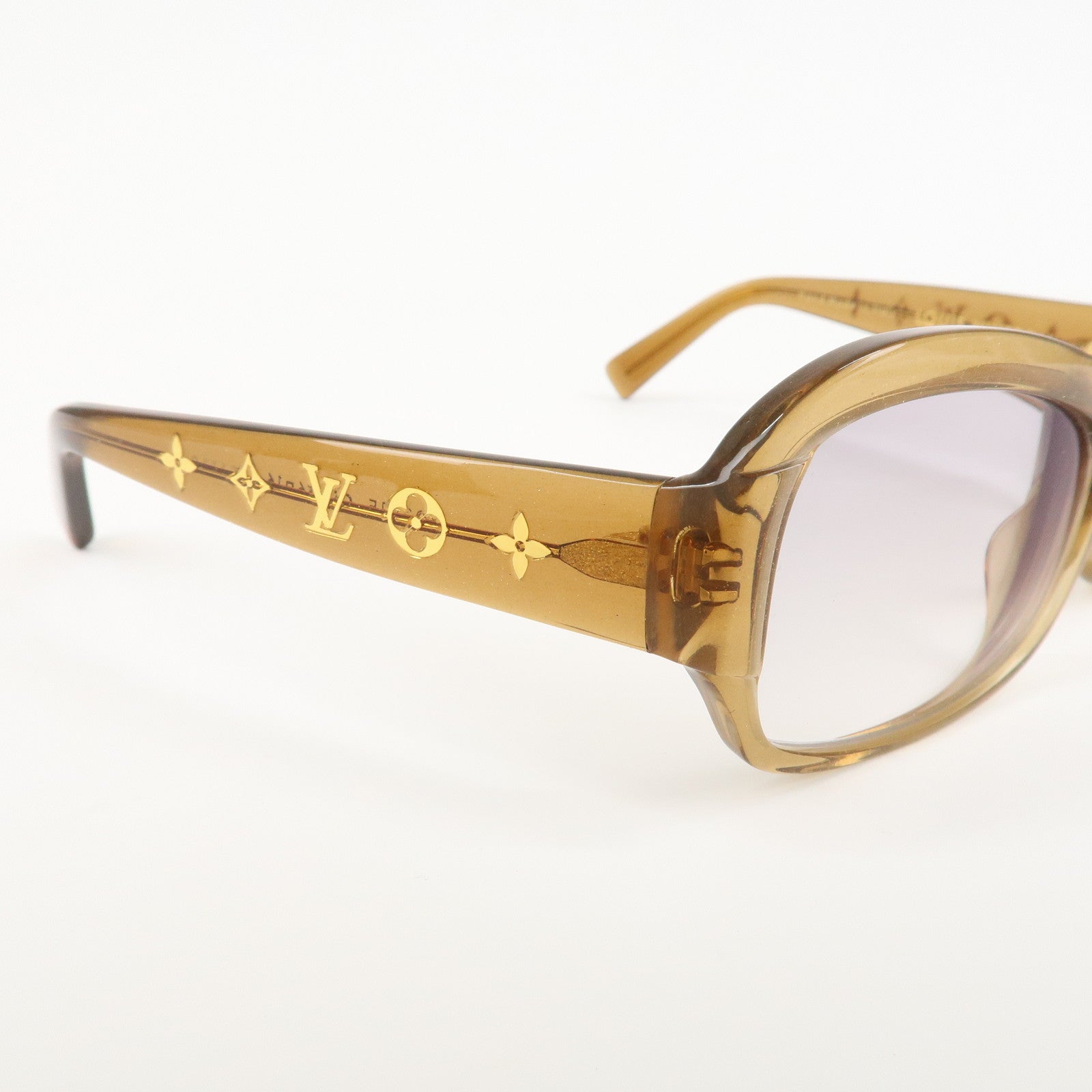 Louis Vuitton Obsession PM Sunglasses Clear Brown 56□16 Z0381E Used