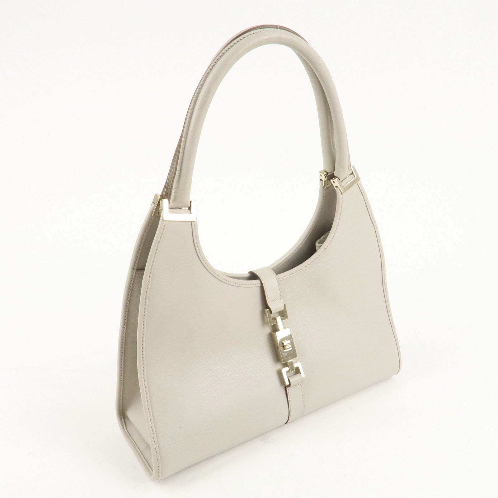 GUCCI Jackie Leather Shoulder Bag Ivory 002.1067 Used