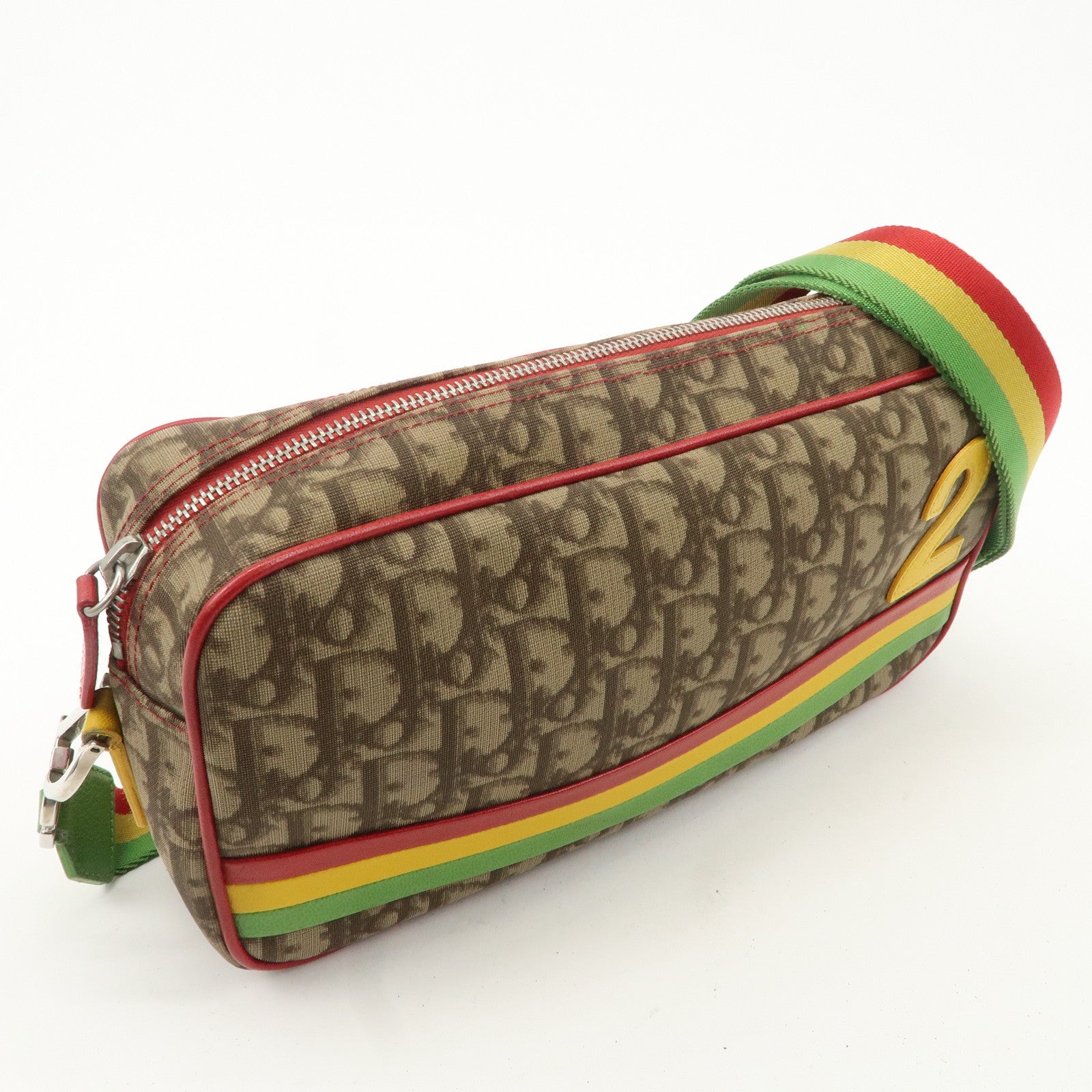 Christian Dior Rasta Trotter PVC Leather Shoulder Bag Brown Used