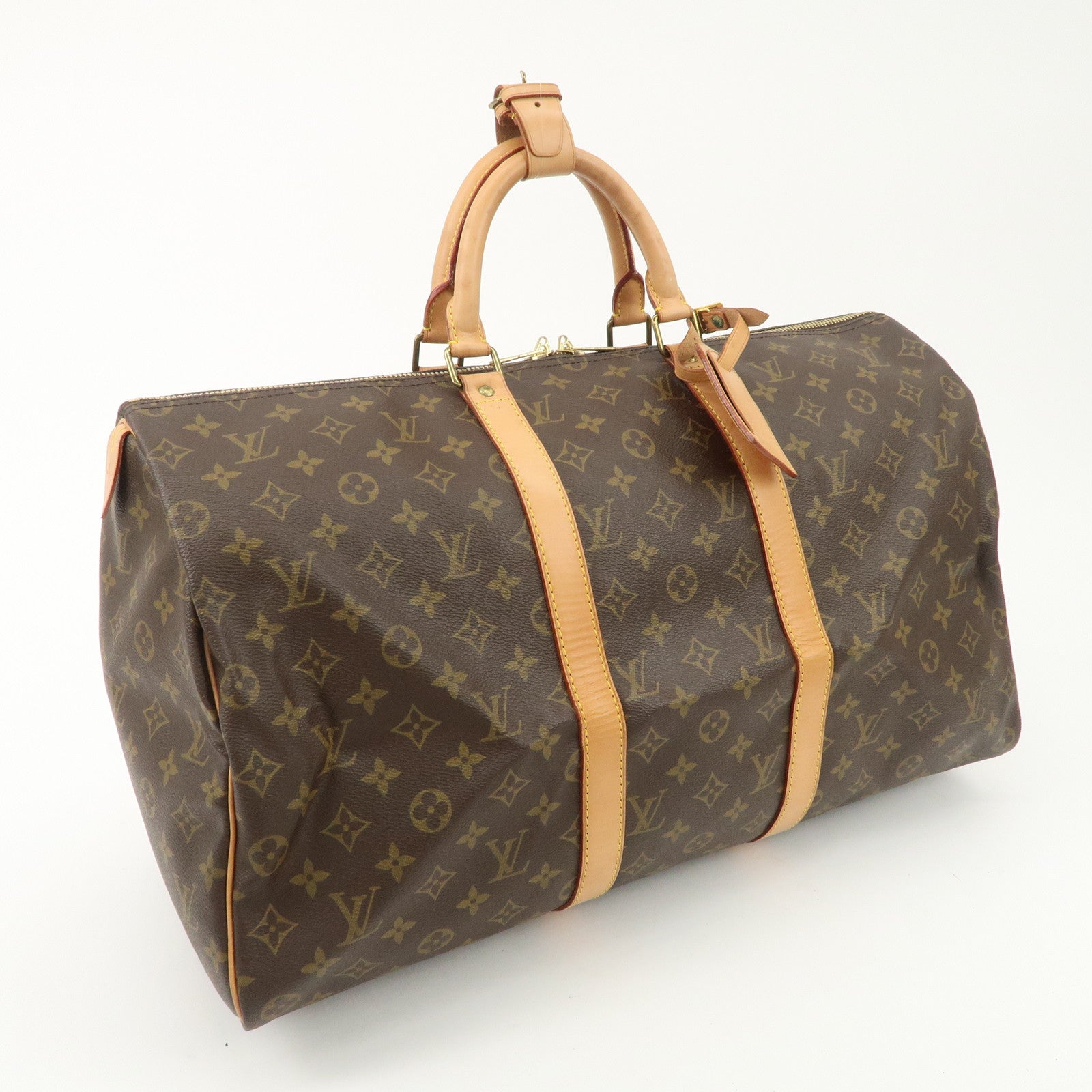 Louis Vuitton Monogram Keep All 50 Boston Bag Brown M41426 Used