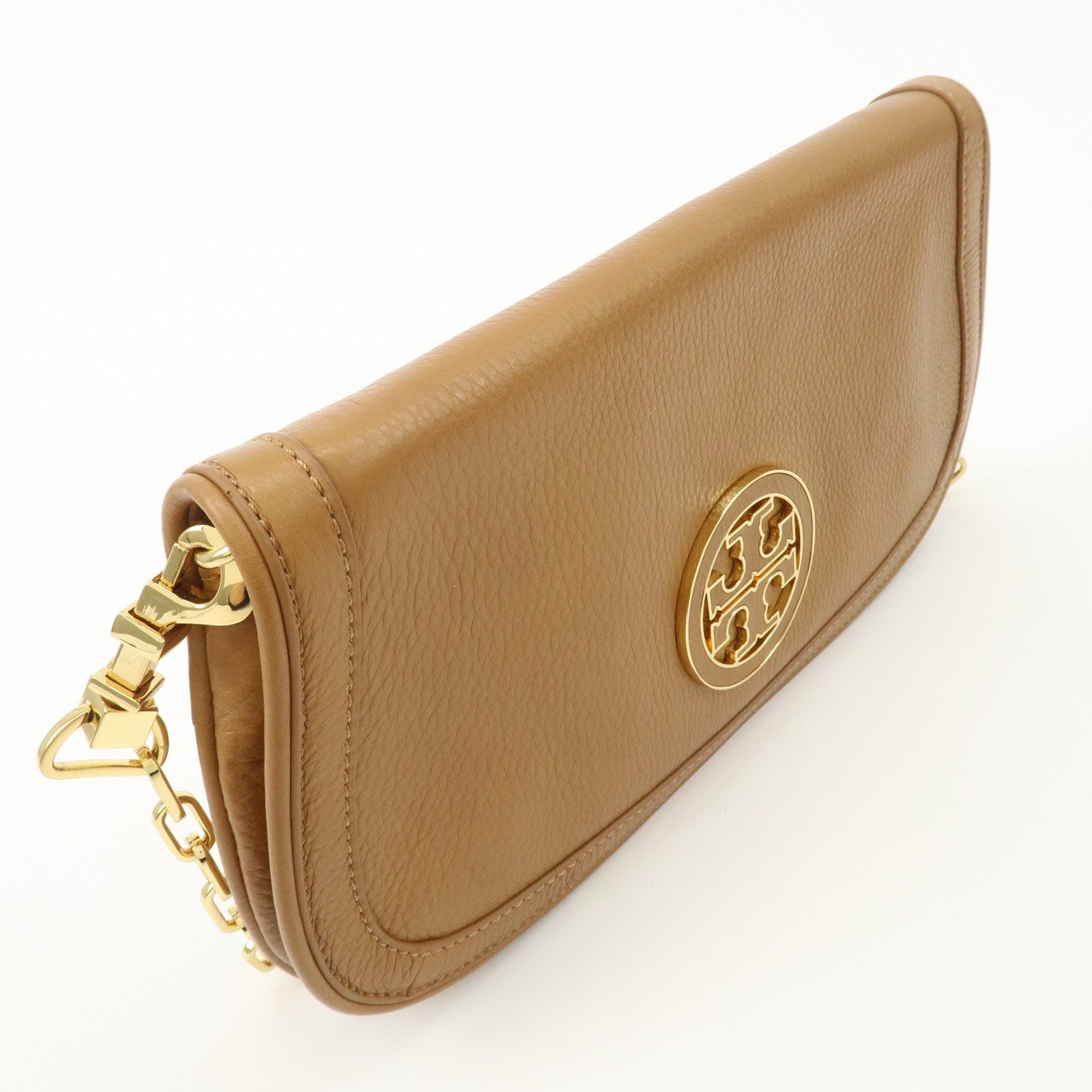 Tory Burch Leather Chain Shoulder Bag Hand Bag Light Brown Used