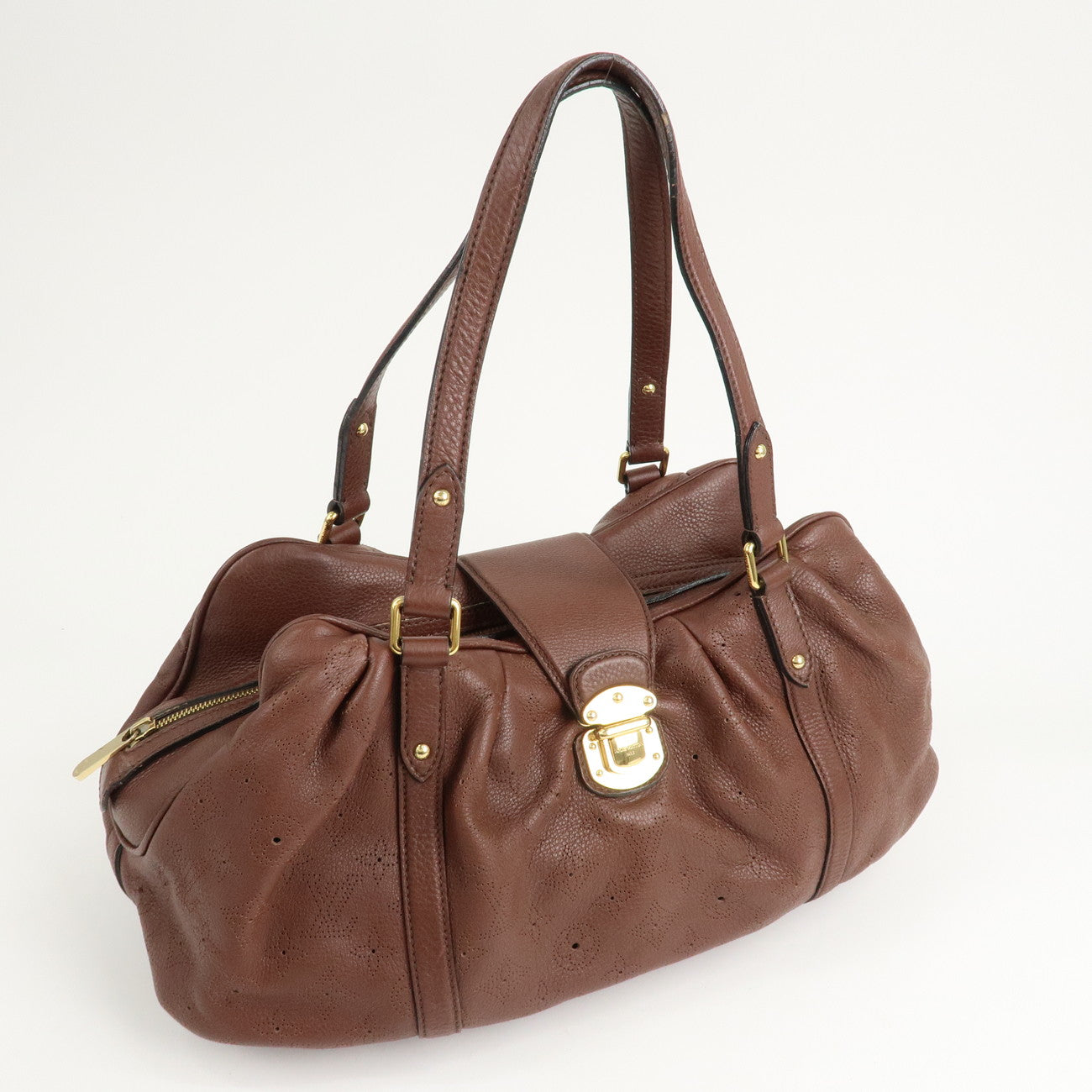 Louis Vuitton Monogram Mahina Lunar Hand Bag GM Acajou M95970 Used