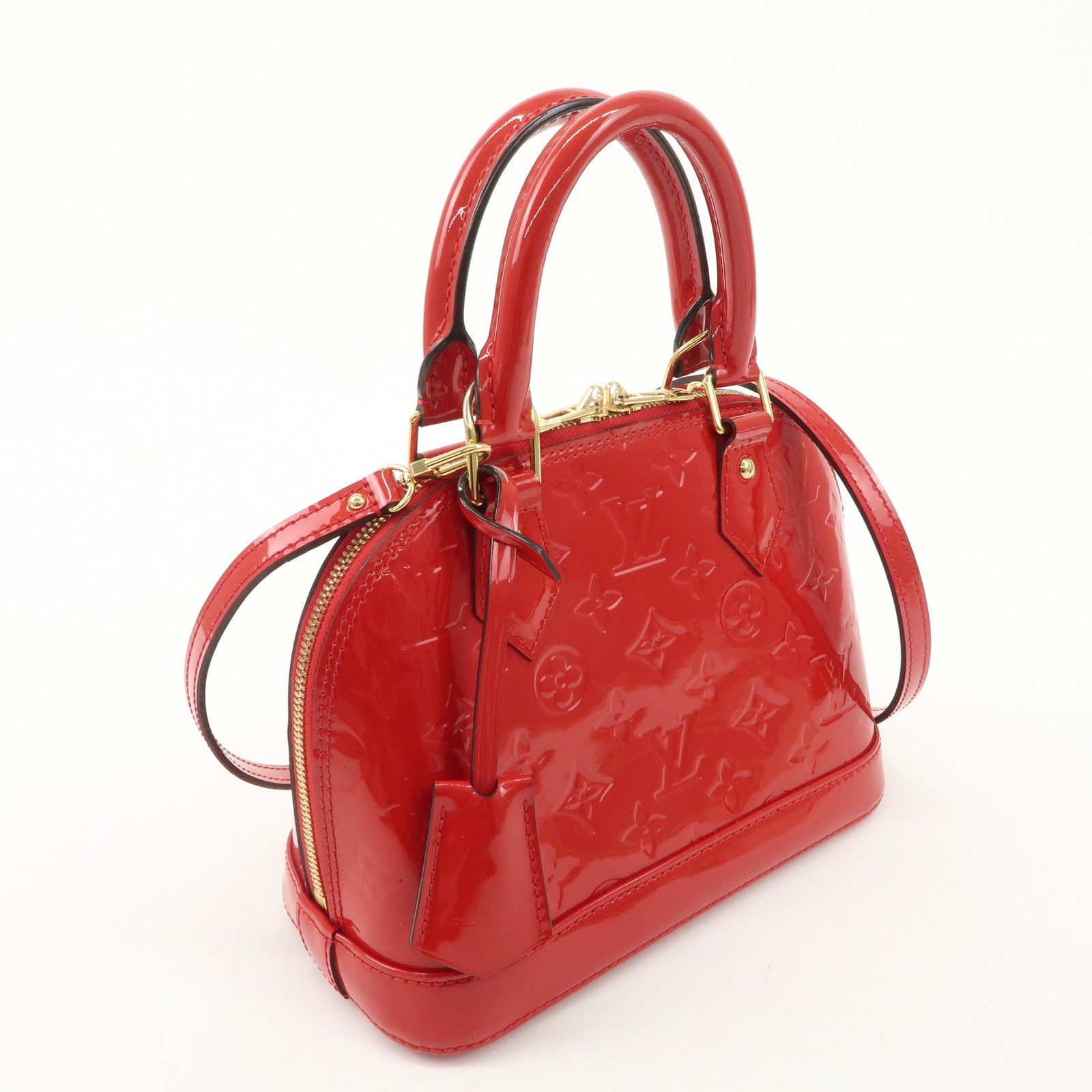 Louis Vuitton Monogram Vernis Alma BB Hand Bag Rouge M91698 Used
