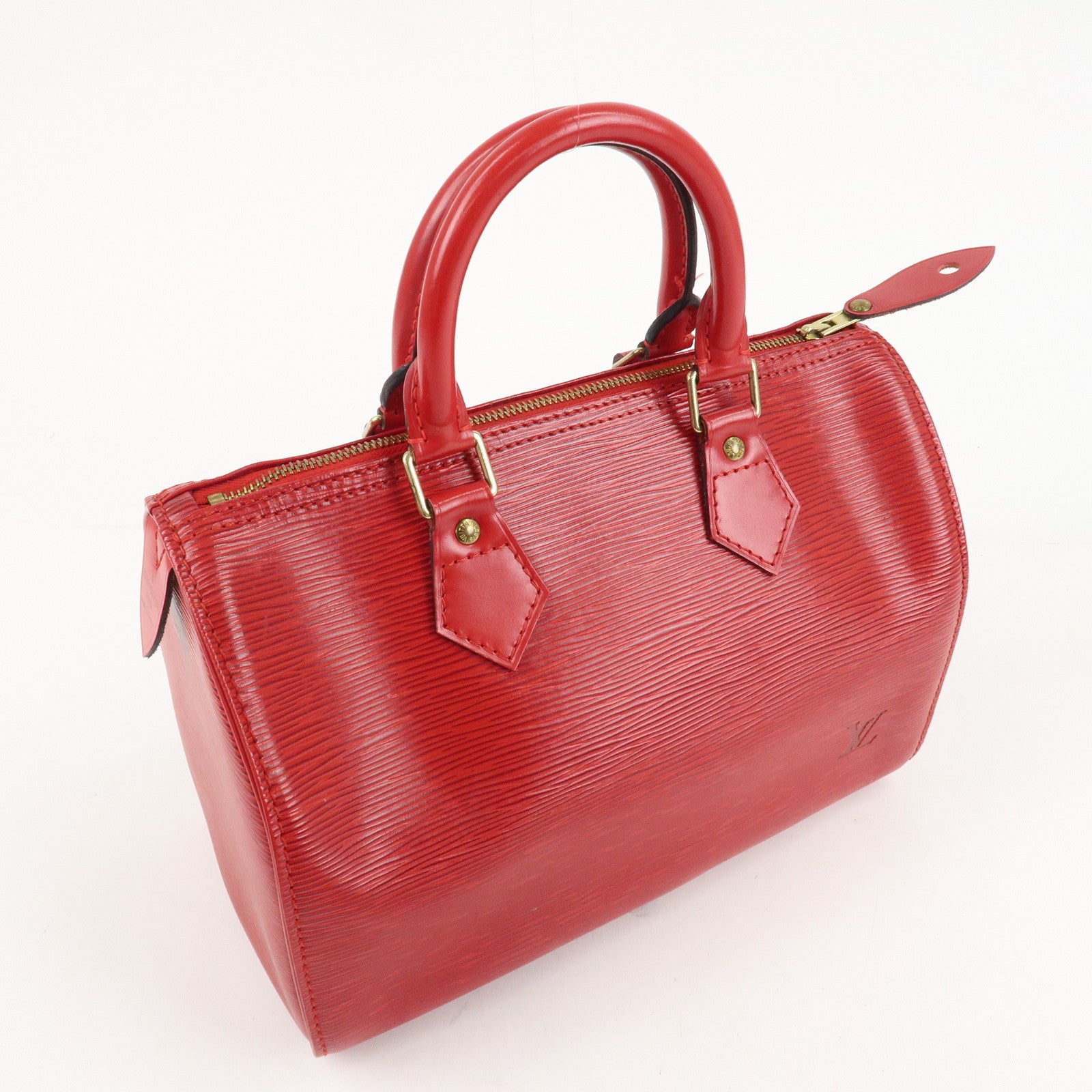 Louis Vuitton Epi Speedy 25 Hand Bag Castilian Red M43017 Used