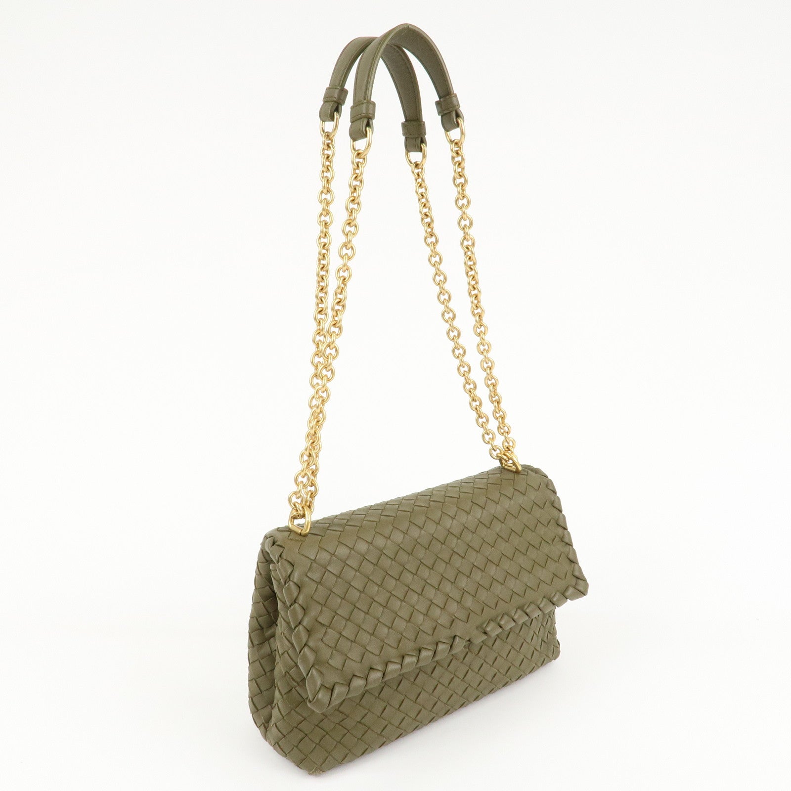 BOTTEGA VENETA Intrecciato Leather Olympia Chain Shoulder Bag Used
