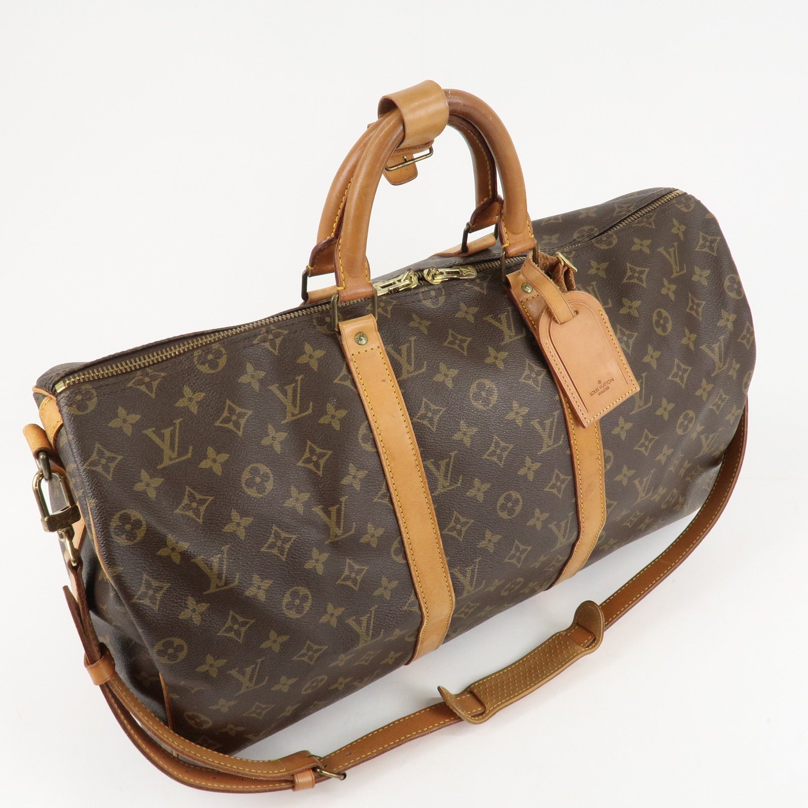 Louis Vuitton Monogram Keep All Bandouliere 50 Boston Bag M41416 Used