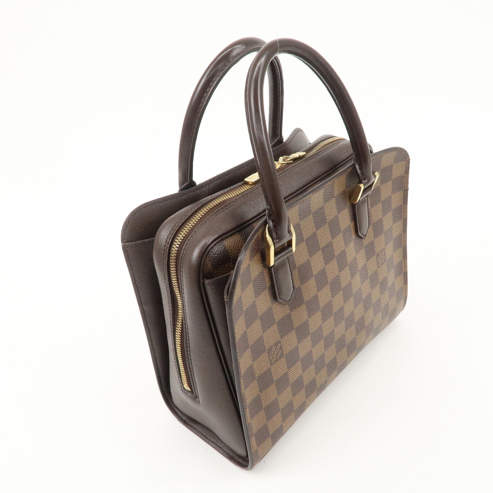 Louis Vuitton Damier Ebene Triana Hand Bag Brown N51155 Used
