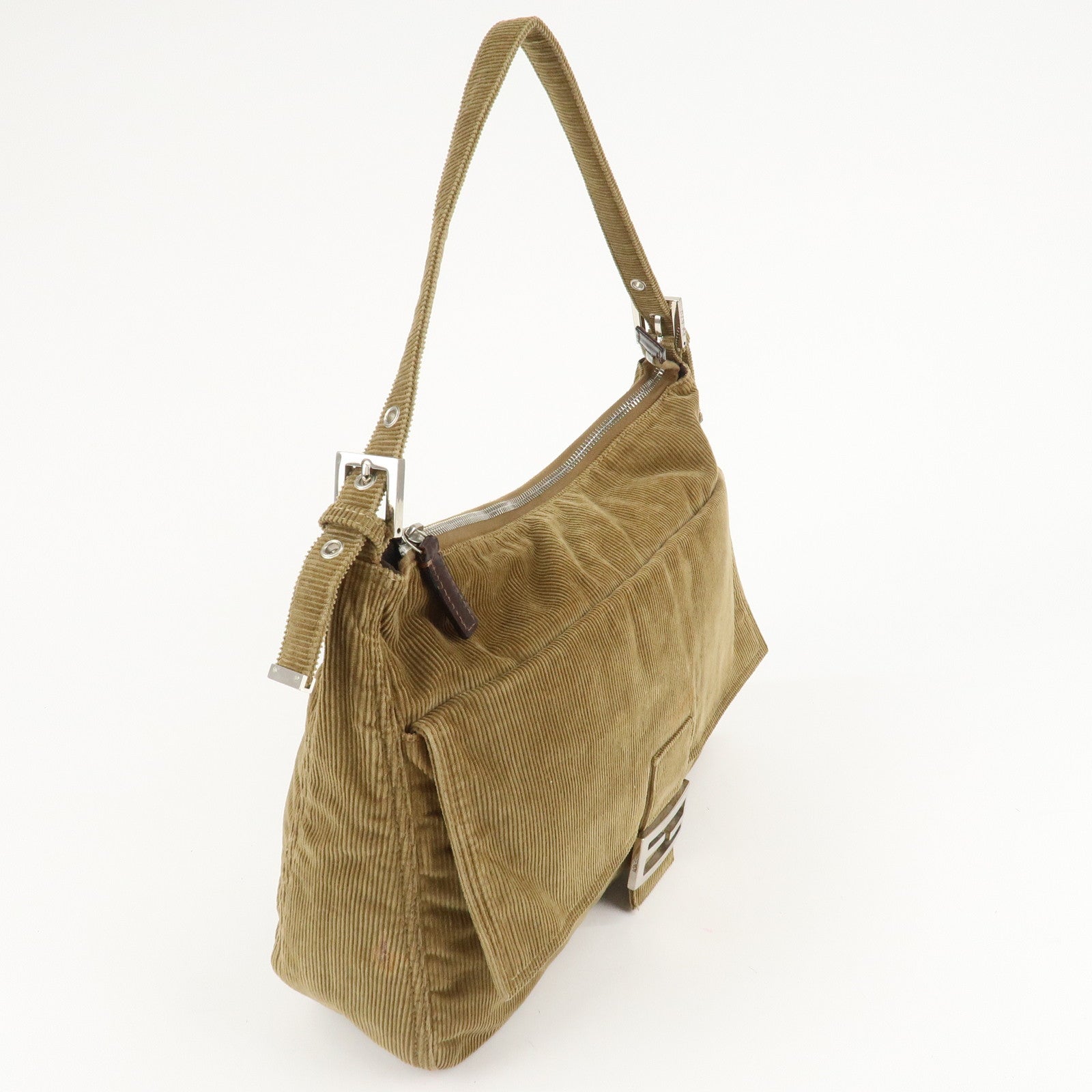 FENDI Corduroy Shoulder Bag Hand Bag Brown Used