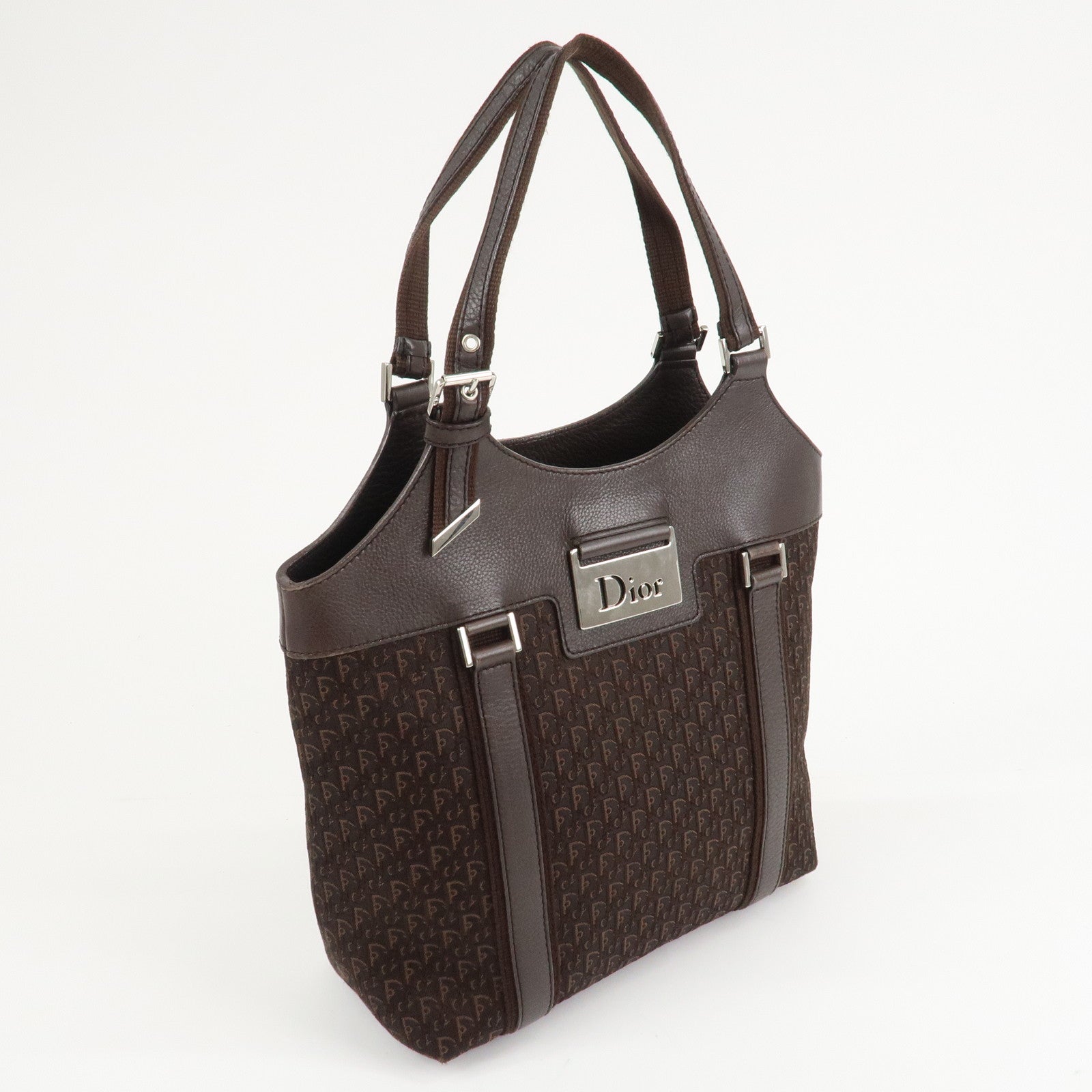 Christian Dior Trotter Street Chic Canvas Leather Hand Bag Used