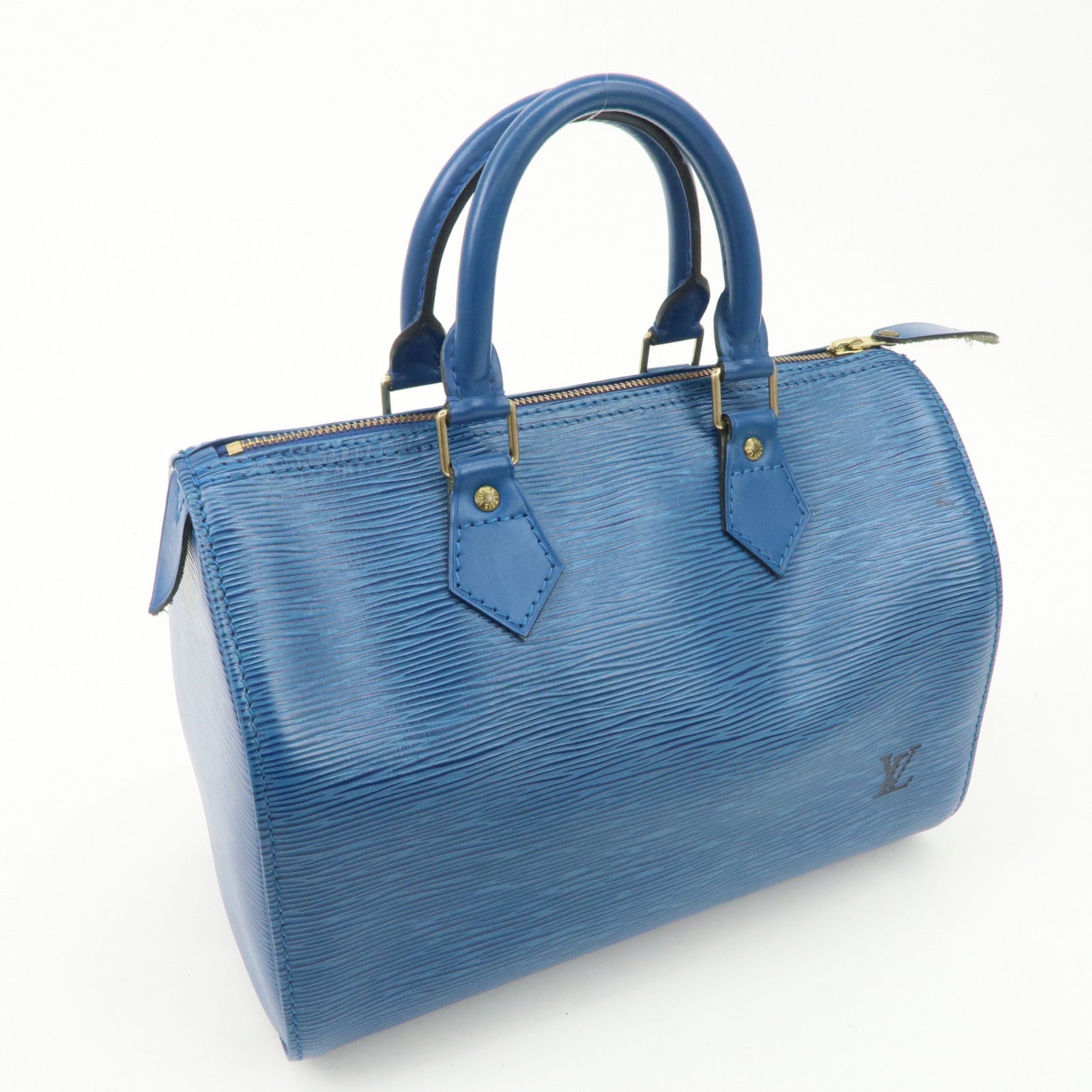 Louis Vuitton Epi Speedy 25 Hand Boston Bag Blue M43015 Used