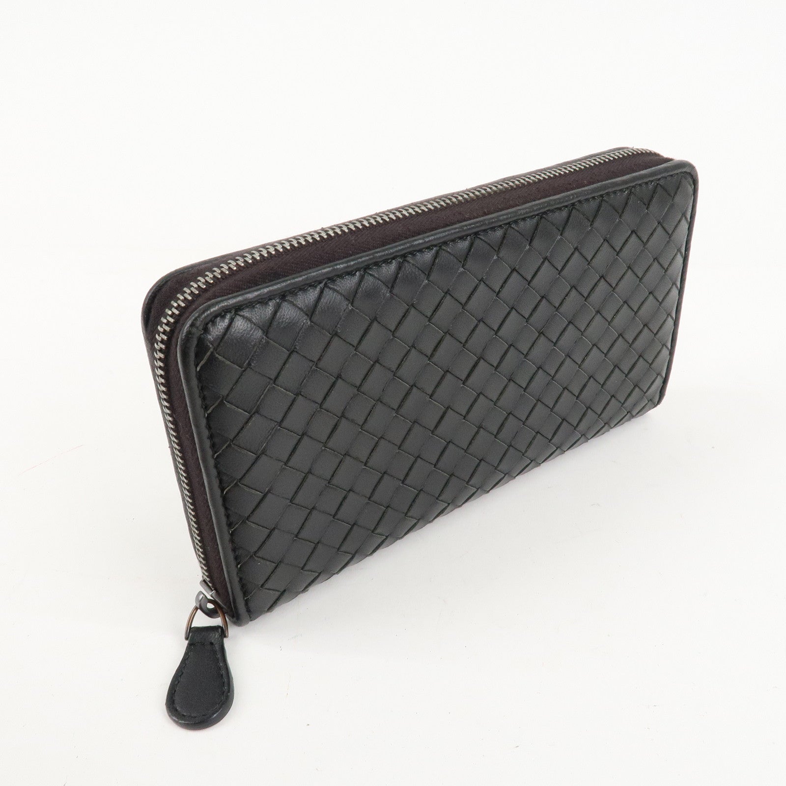 BOTTEGA VENETA Intrecciato Leather Round Fauna Long Wallet Used
