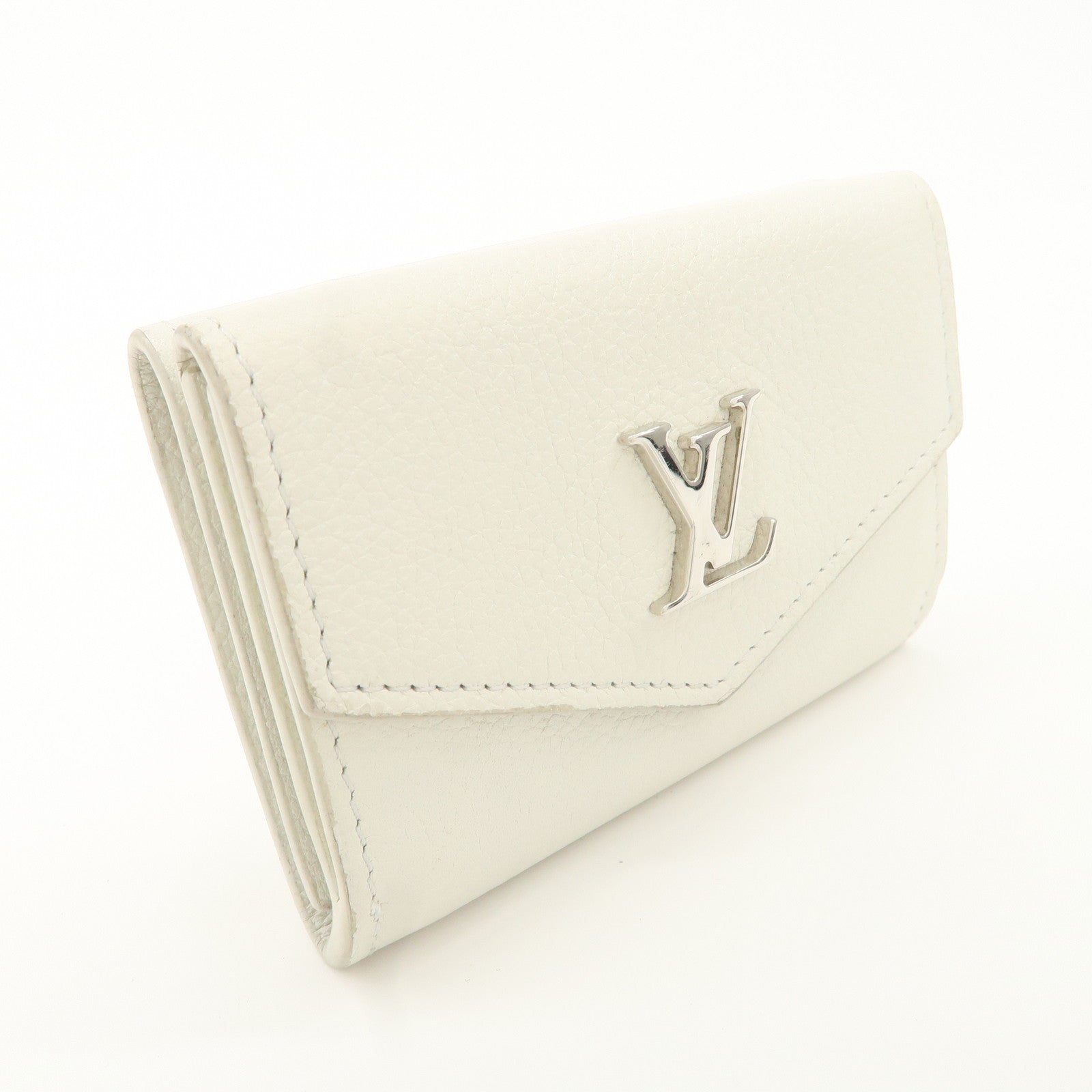 Louis Vuitton Portefeuille Lock Mini Wallet White M68482 Used