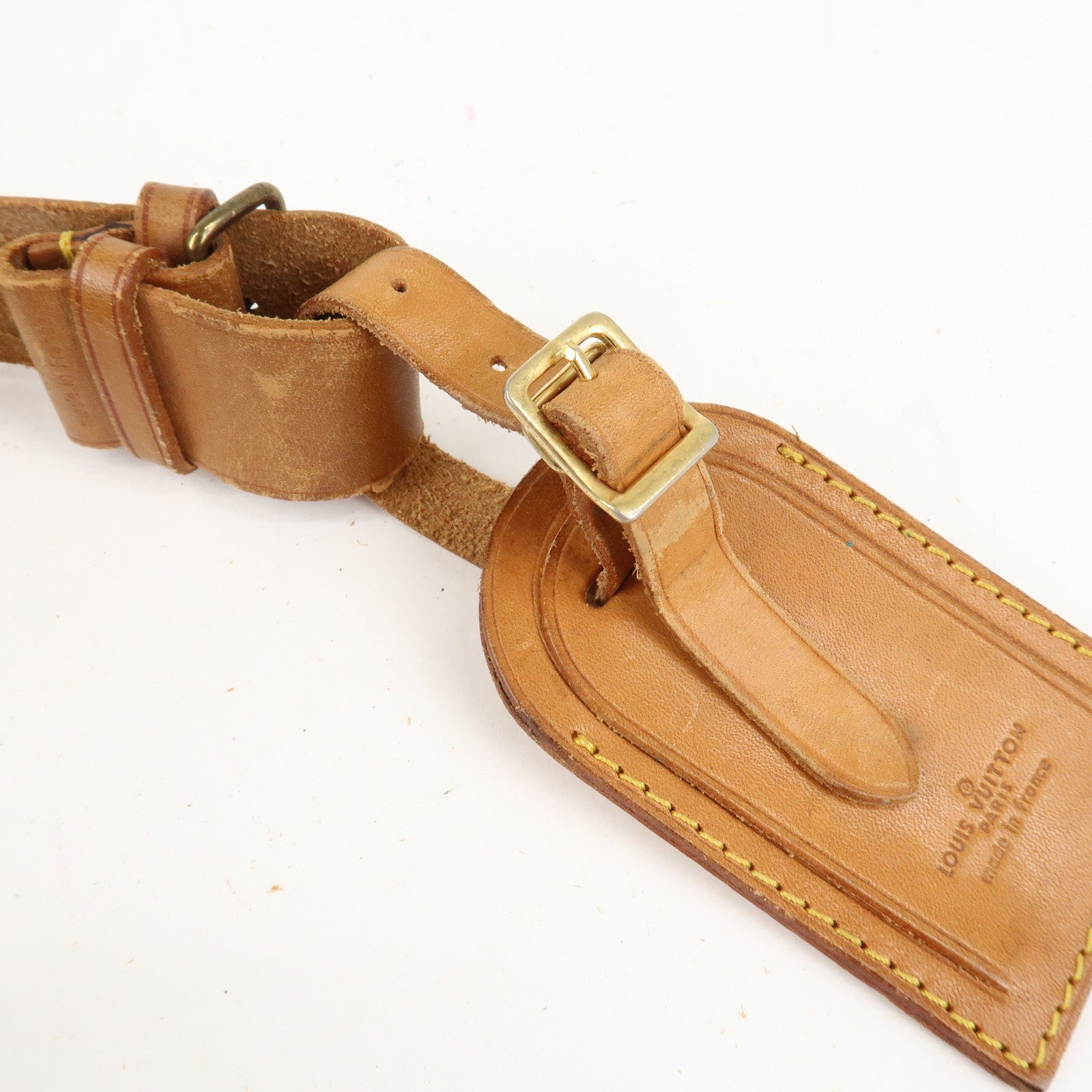 Louis Vuitton Set of 10 Leather Name Tag & Poignet Natural Used