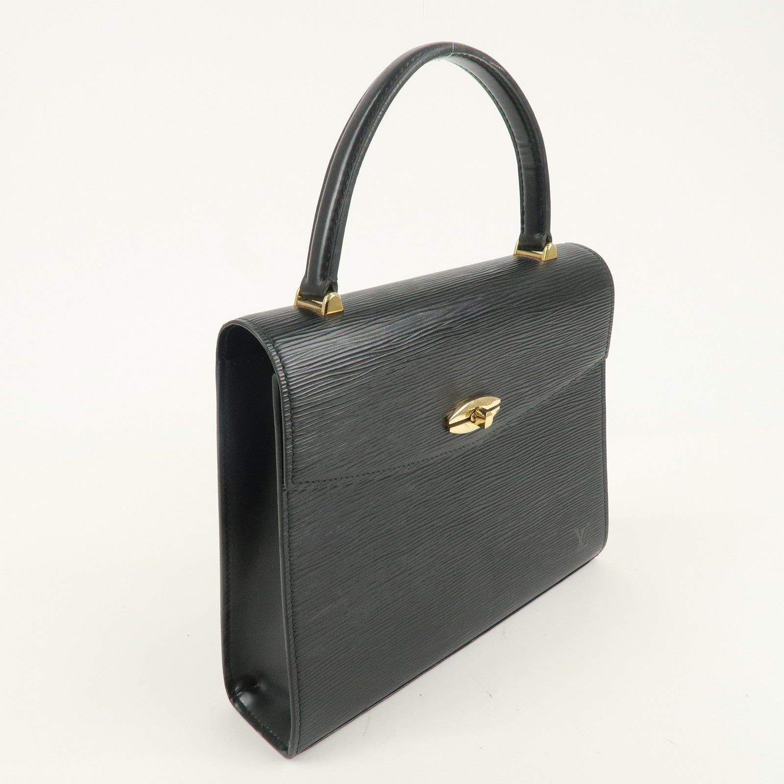 Louis Vuitton Epi Leather Malesherbes Hand Bag Black M523 72 Used