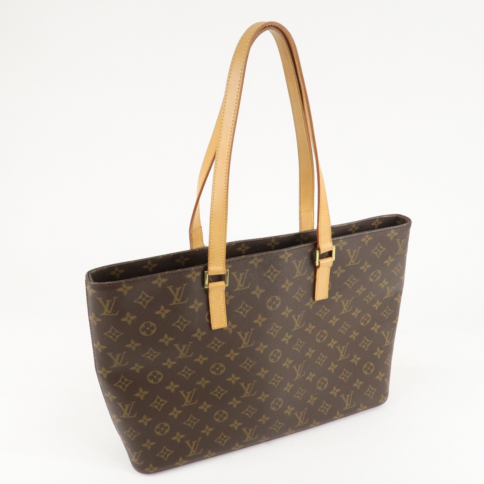 Louis Vuitton Monogram Luco Tote Bag Hand Bag Brown M51155 Used