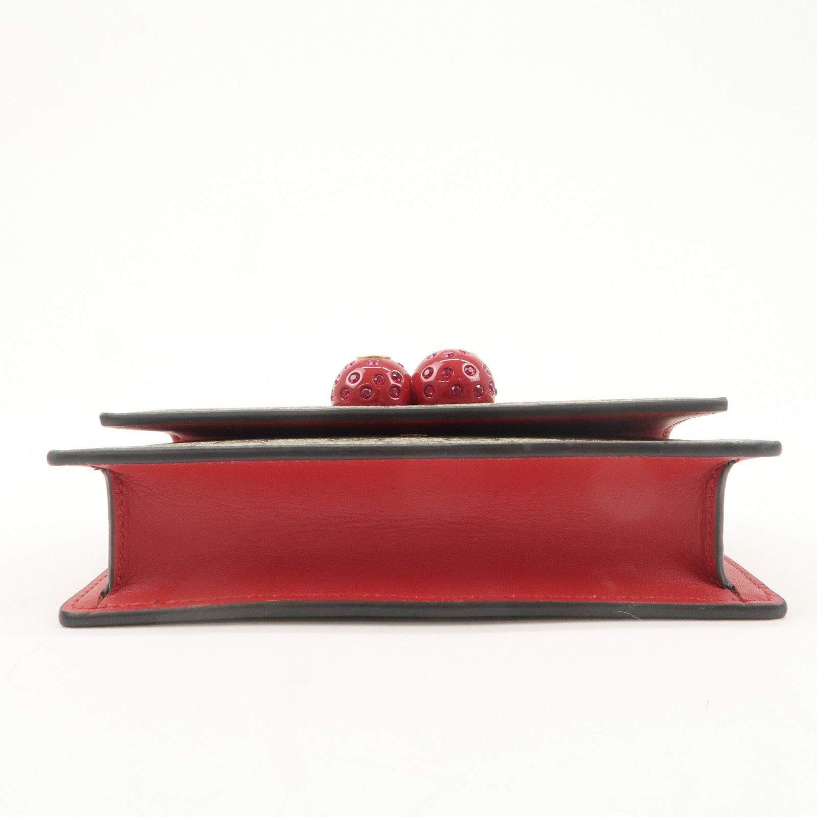 GUCCI GG Supreme Leather Cherry Chain Shoulder Bag 481291 Used