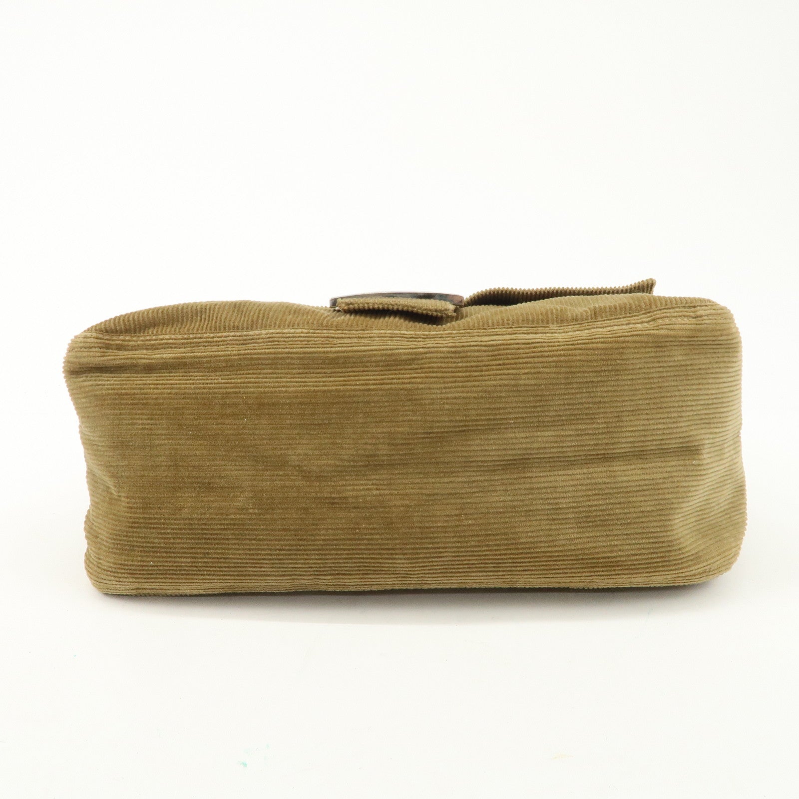 FENDI Mamma Baguette Corduroy Shoulder Bag Khaki 26325 Used