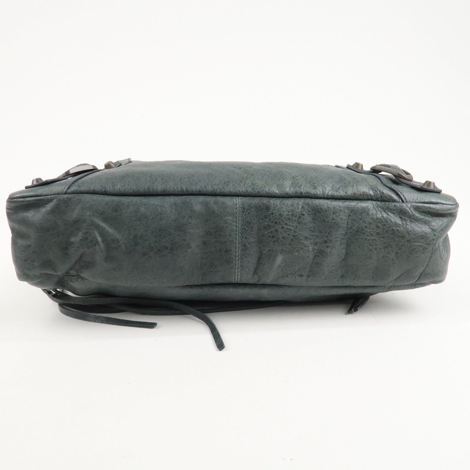 BALENCIAGA The City Leather 2way Bag Hand Bag Green 240579 Used