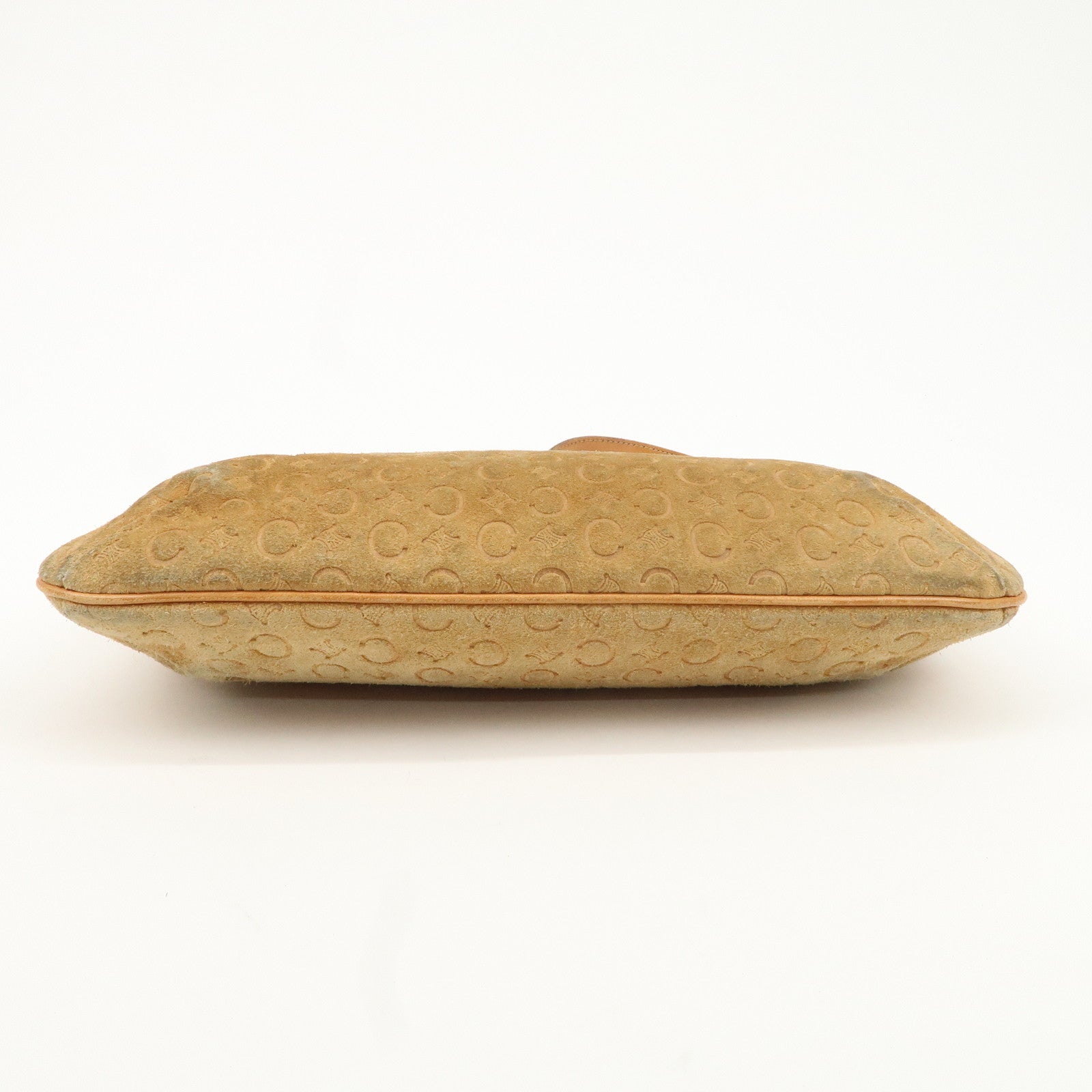 CELINE C Macadam Suede Leather Shoulder Bag Brown Used