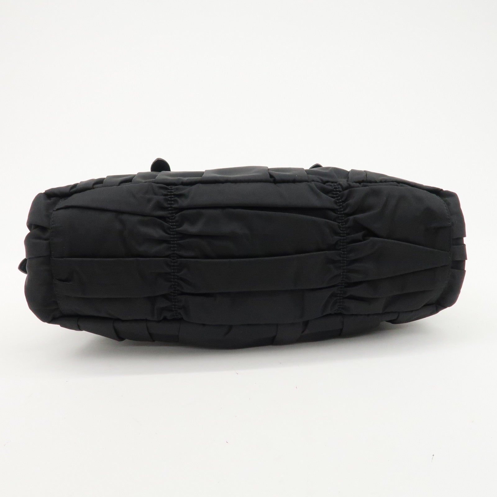 PRADA Logo Nylon Leather 2Way Bag Hand Bag Black NERO BN1407 Used