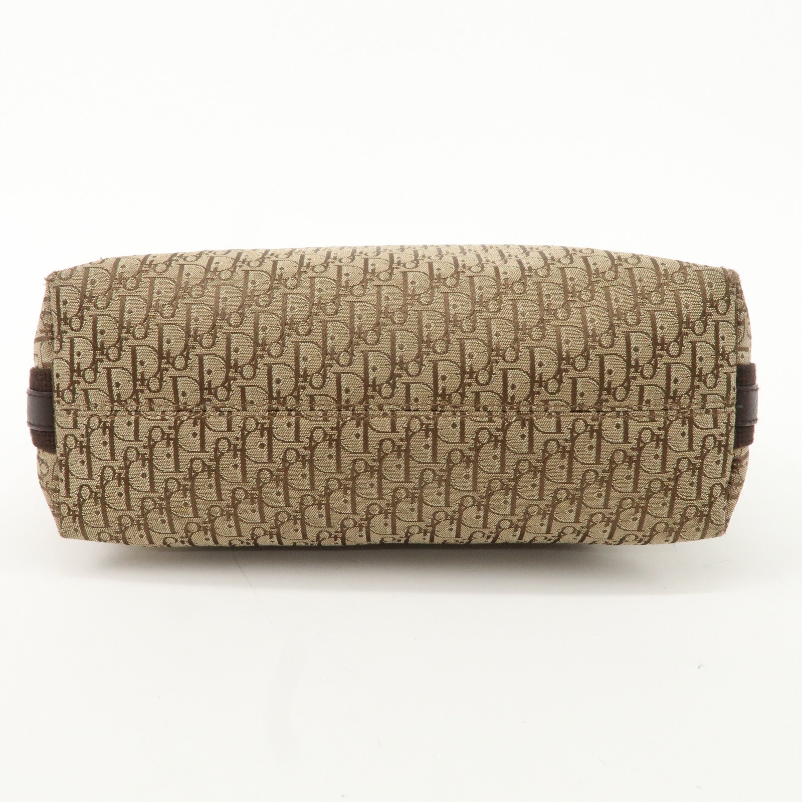 Christian Dior Trotter Canvas Leather Shoulder Bag Beige Brown Used