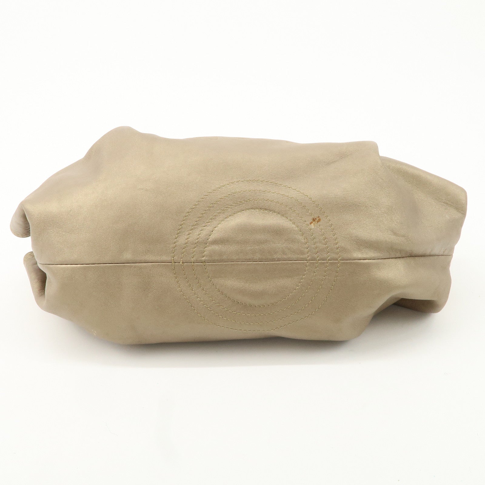 LOEWE Anagram Leather Nappa Aire Hand Bag Gold Used