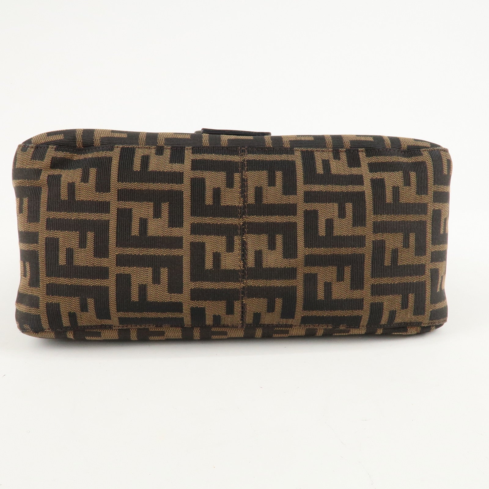 FENDI Mamma Baguette Zucca Canvas Shoulder Bag Brown Black 26325 Used