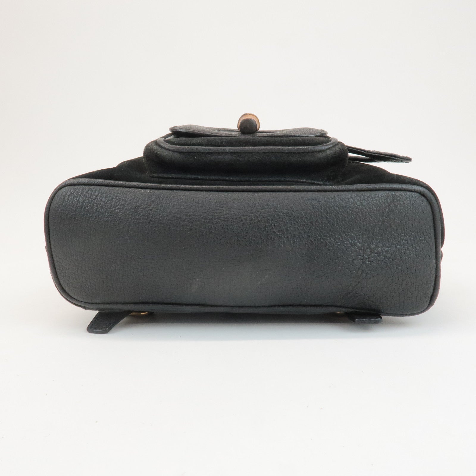GUCCI Bamboo Suede Leather Mini Back Pack Black 00.2034.0030 Used