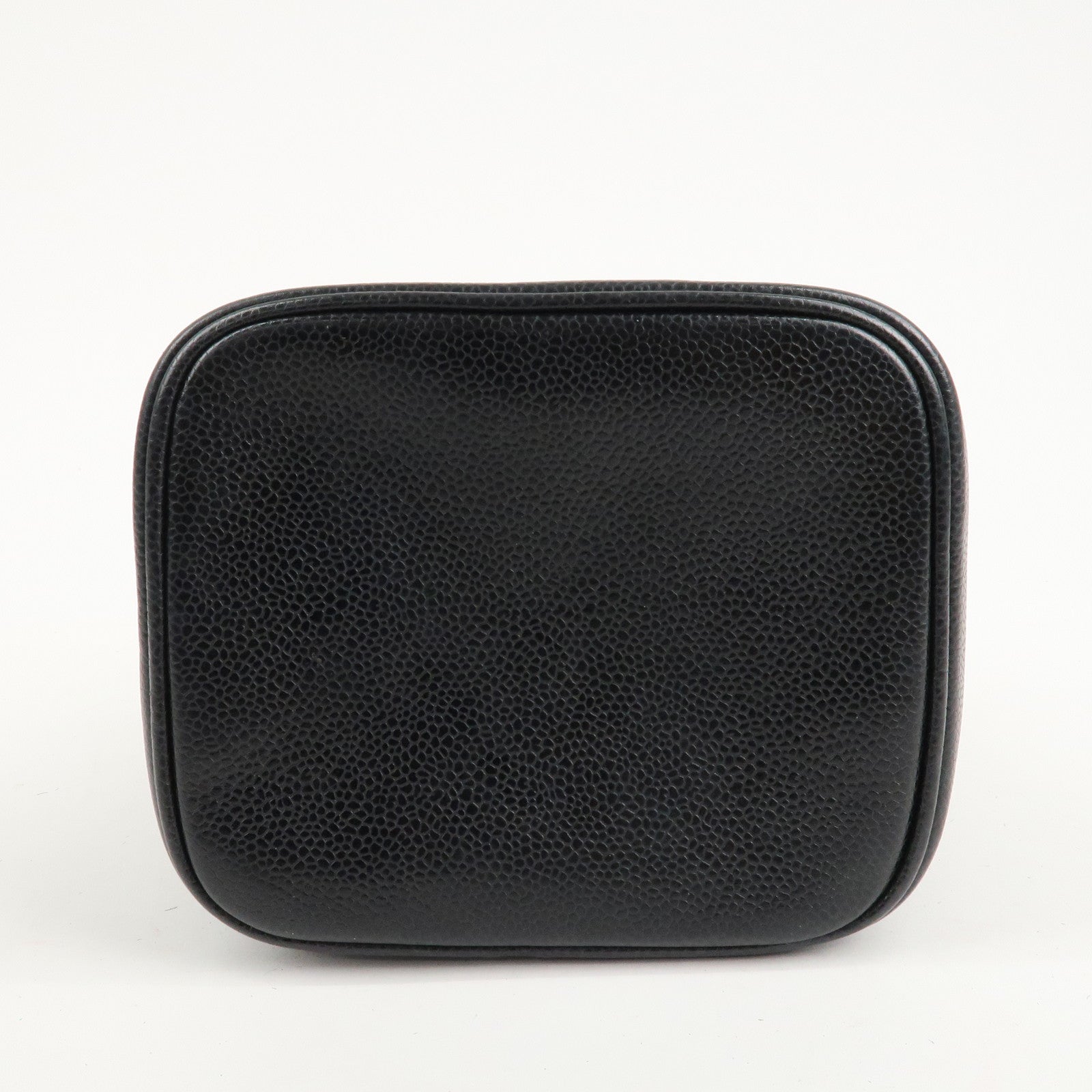 CHANEL Caviar Skin Vanity Bag Hand Bag Cosmetic Pouch Black A01998 Used