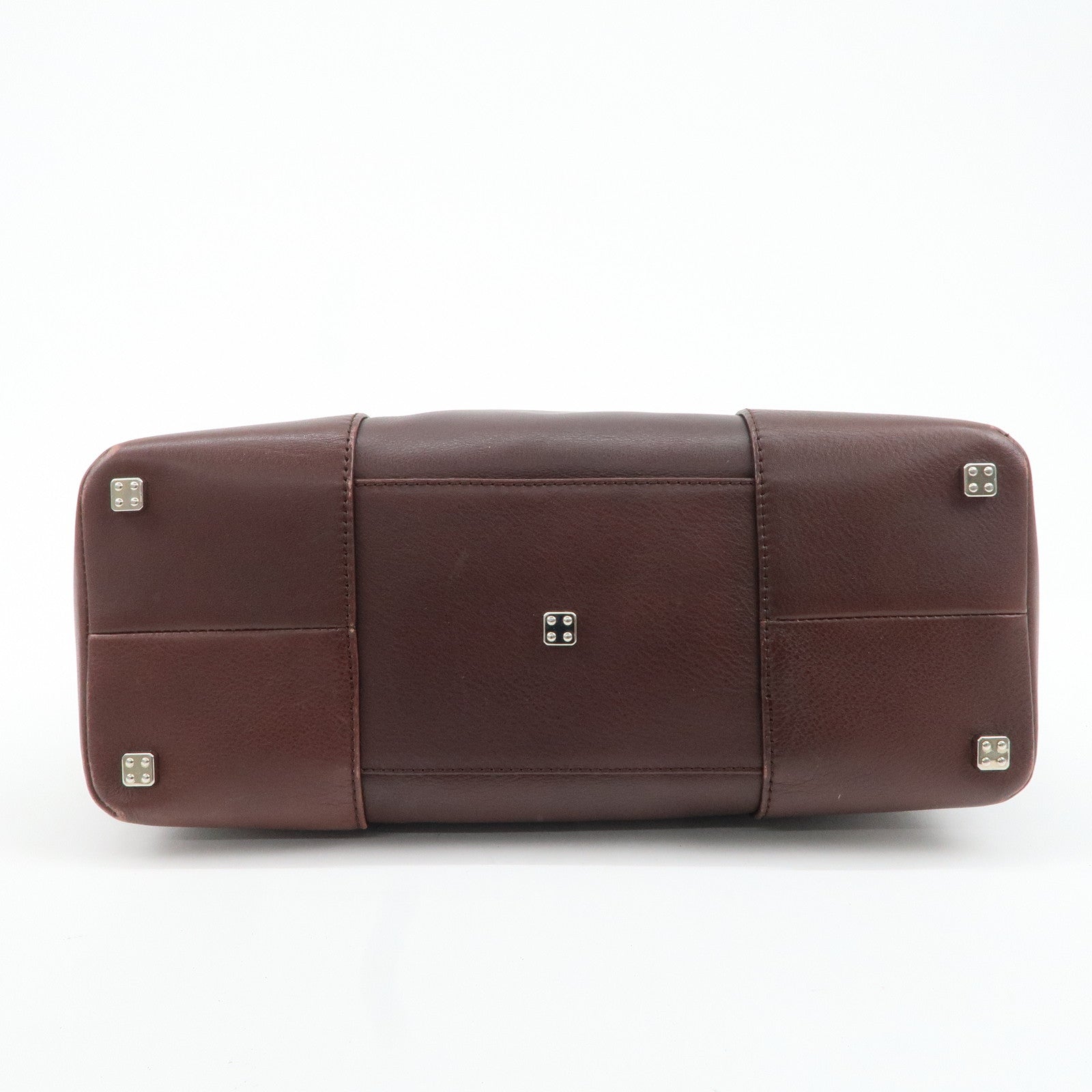 LOEWE Anagram Amazone 28 Leather Tote Bag Hand Bag Dark Brown Used