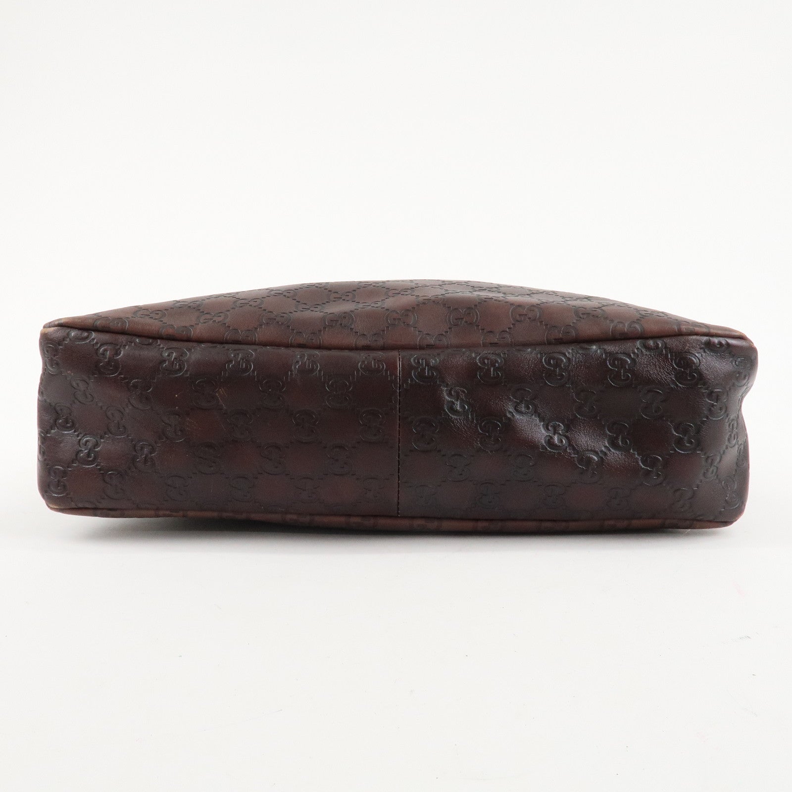 GUCCI Horsebit Guccissima Leather Shoulder Bag Dark Brown 115867 Used