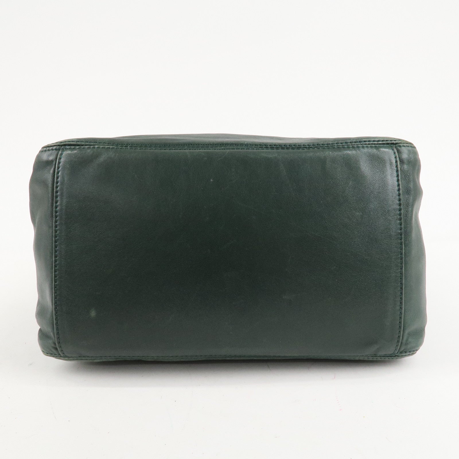 CHANEL COCO Mark Lamb Skin Tassel Fringe Shoulder Bag Green Used