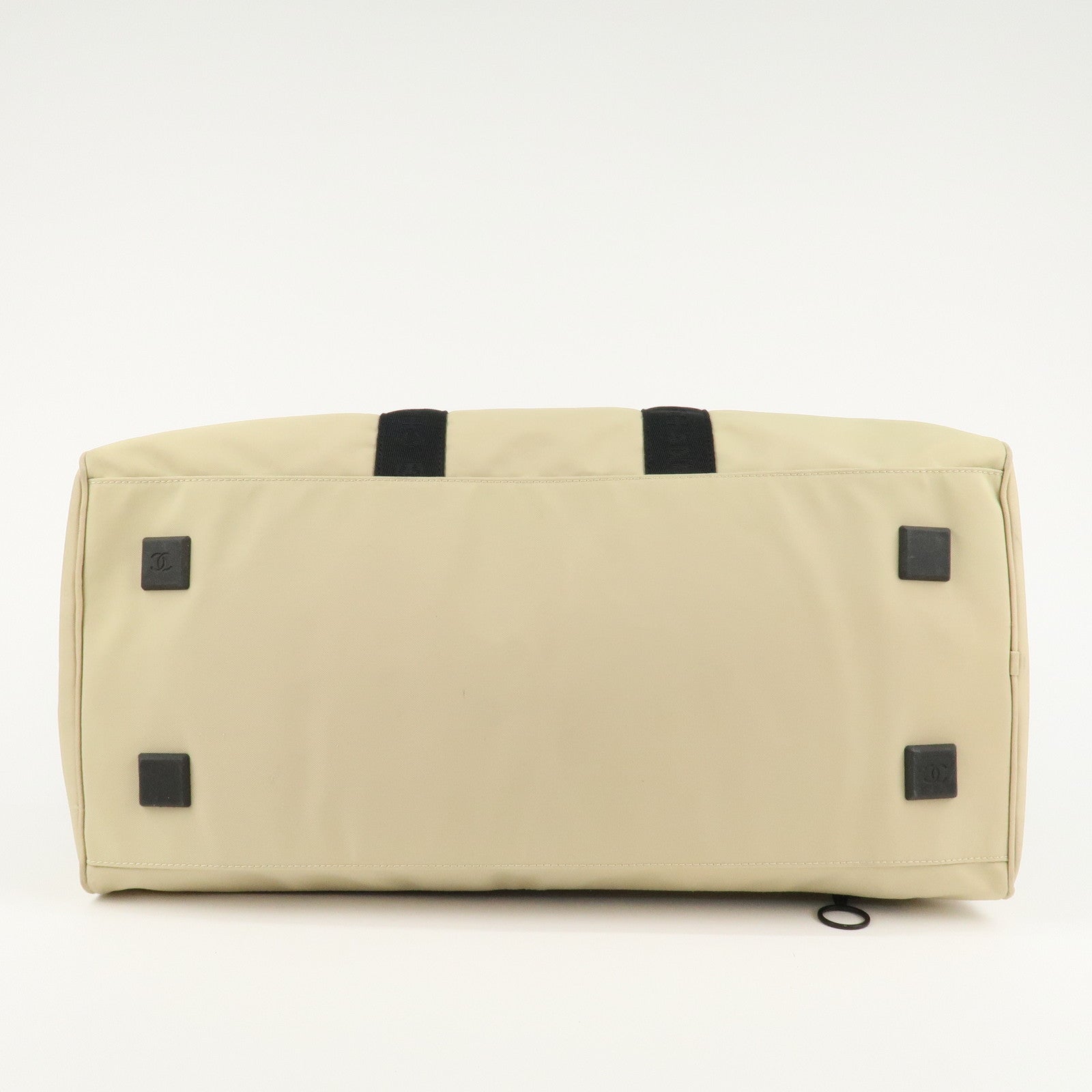 CHANEL Chanel Sport Nylon Boston Bag Beige Black A19977 Used