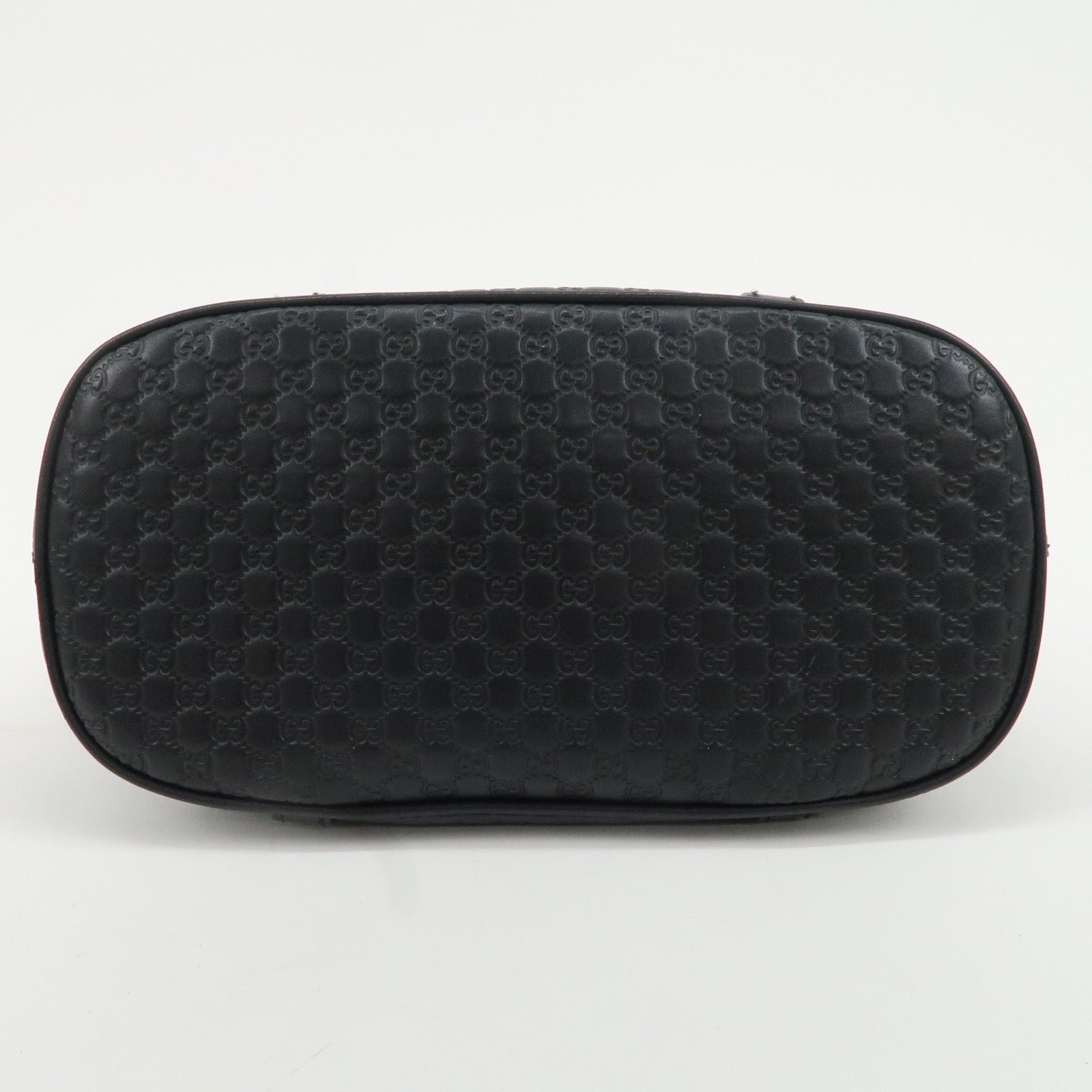 GUCCI Micro Guccissima Leather 2Way Shoulder Hand Bag Black 449654 Used