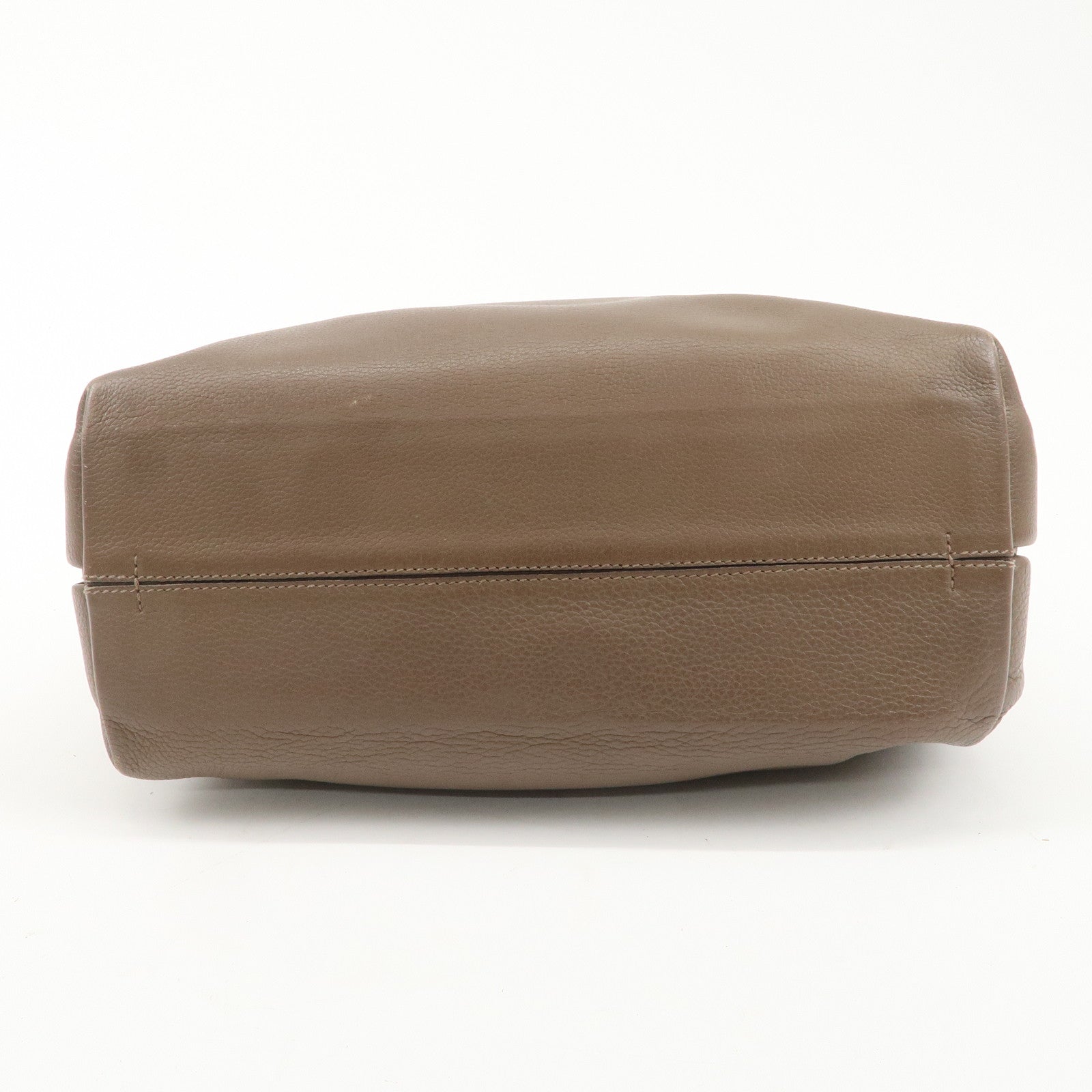 LOEWE Anagram Leather Dunas Shoulder Bag Brown Used