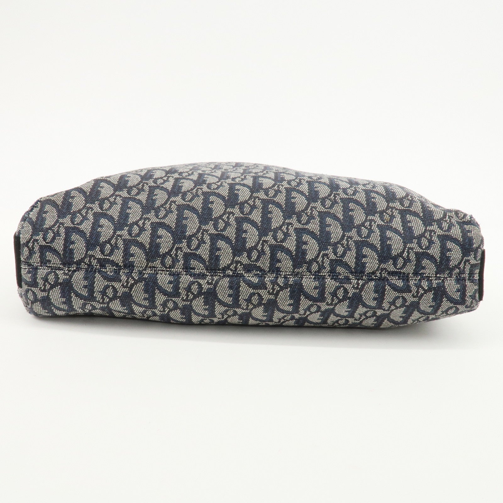 Christian Dior Trotter Canvas Leather Shoulder Bag  Navy White Used