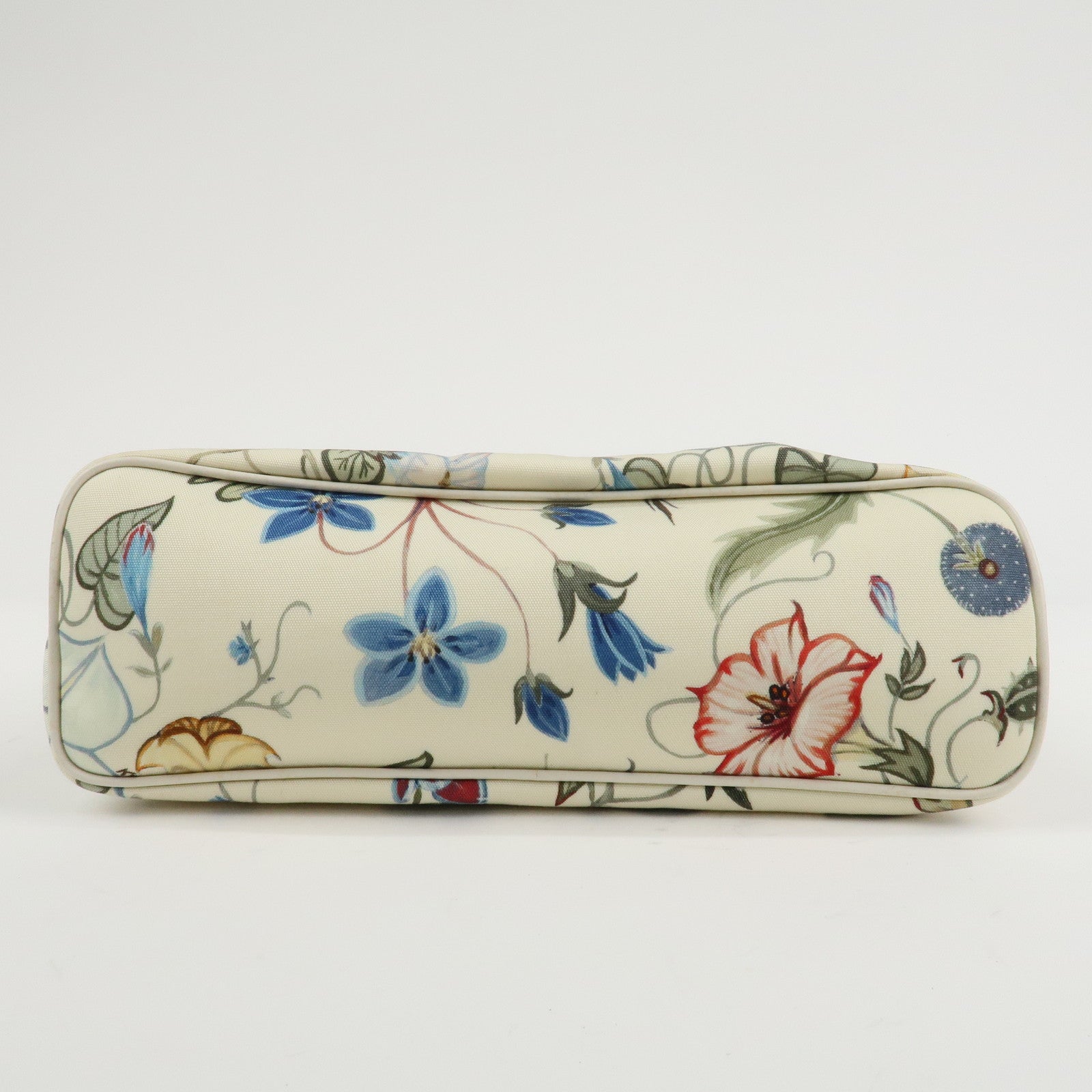 GUCCI Flora Canvas Leather 2WAY Hand Bag Ivory 353440 Used