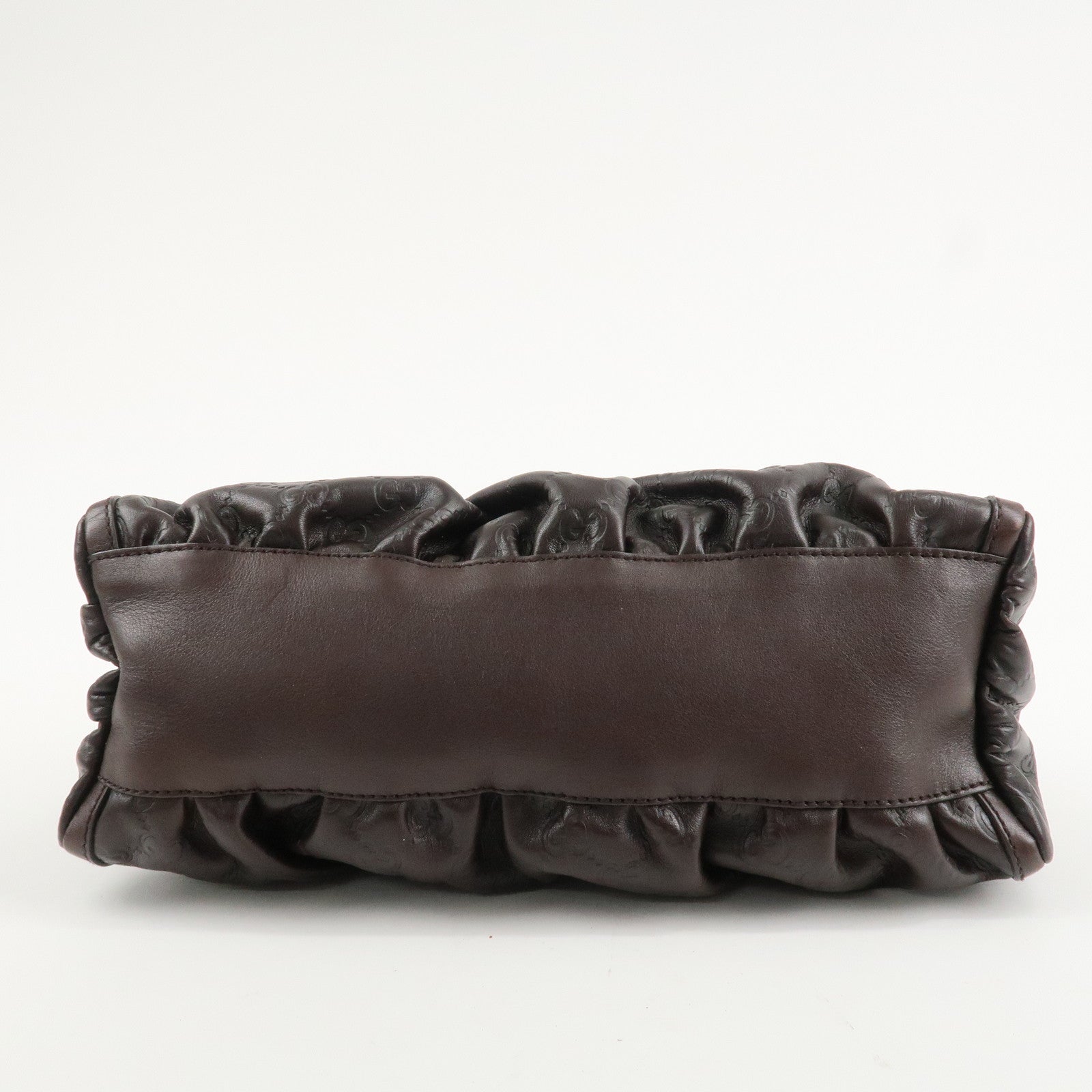 GUCCI Abbey Guccissima Leather Shoulder Bag Dark Brown 190525 Used