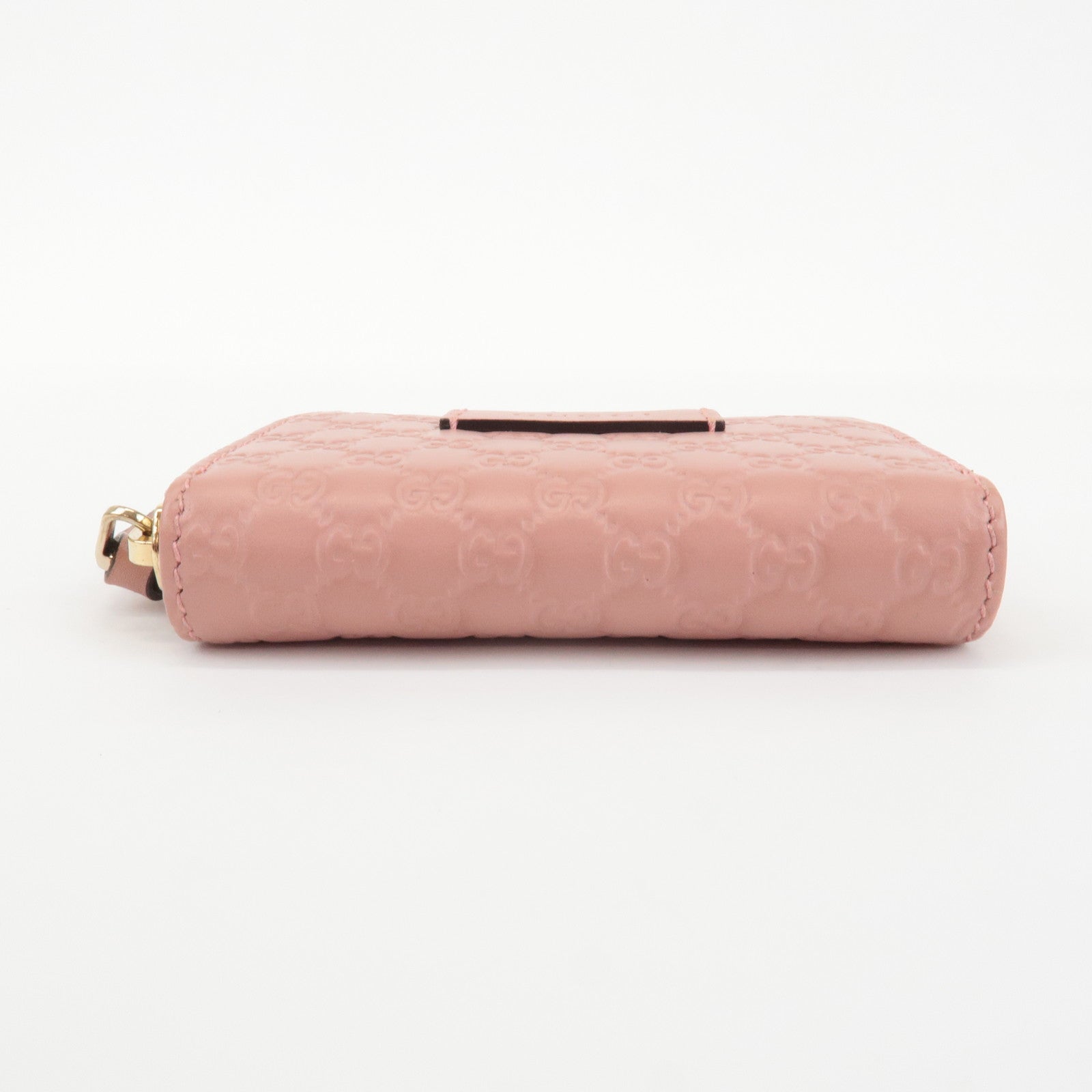 GUCCI Micro Guccissima Leather Mini Coin Case Pink 449896 Used