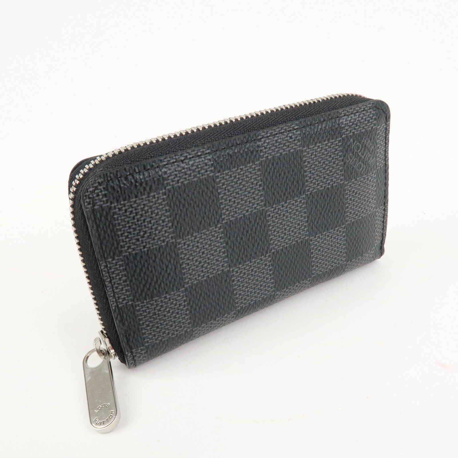 Louis Vuitton Damier Graphite Zippy Coin Purse Coin Case N63076 Used