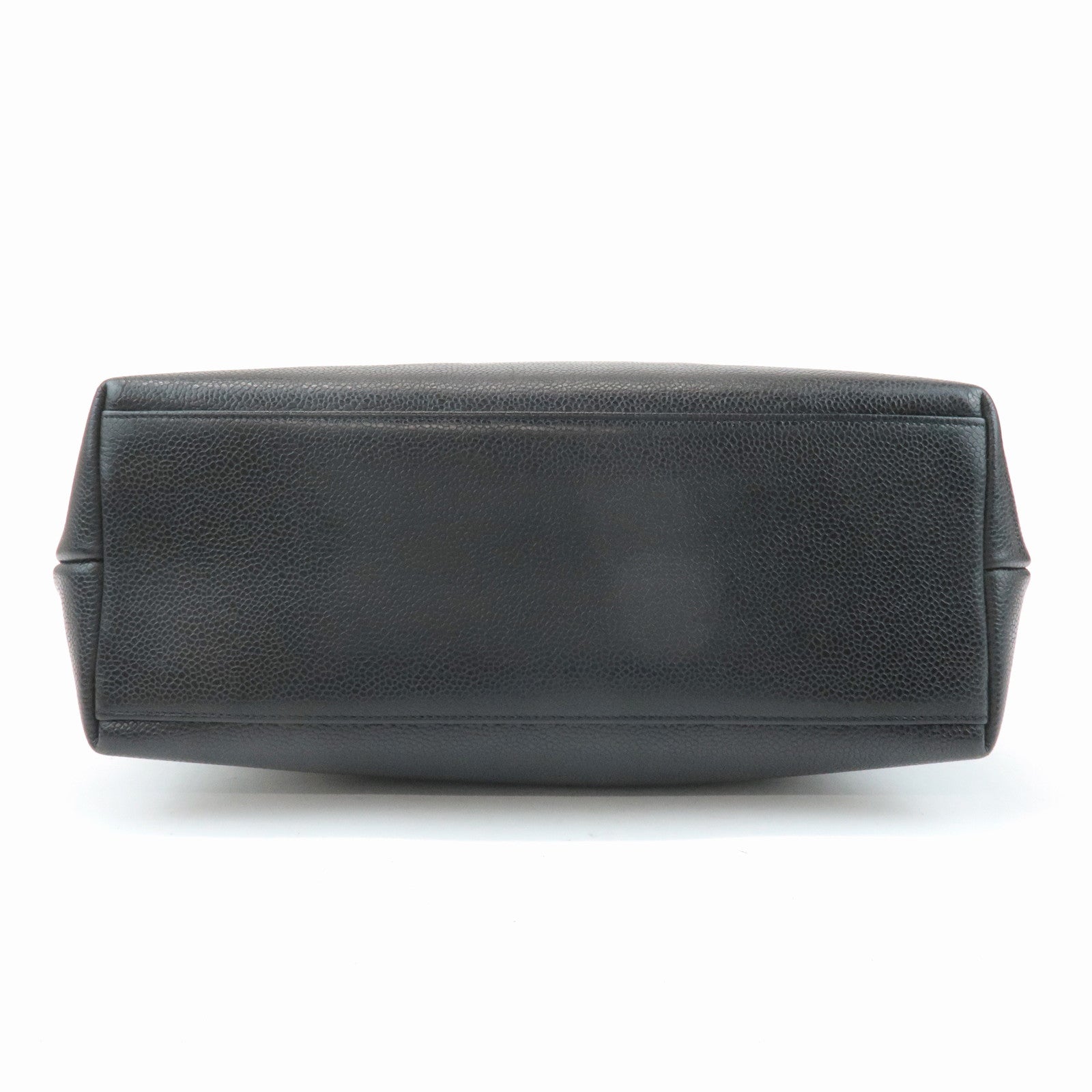 CHANEL COCO Mark Caviar Skin Chain Shoulder Bag Black Used