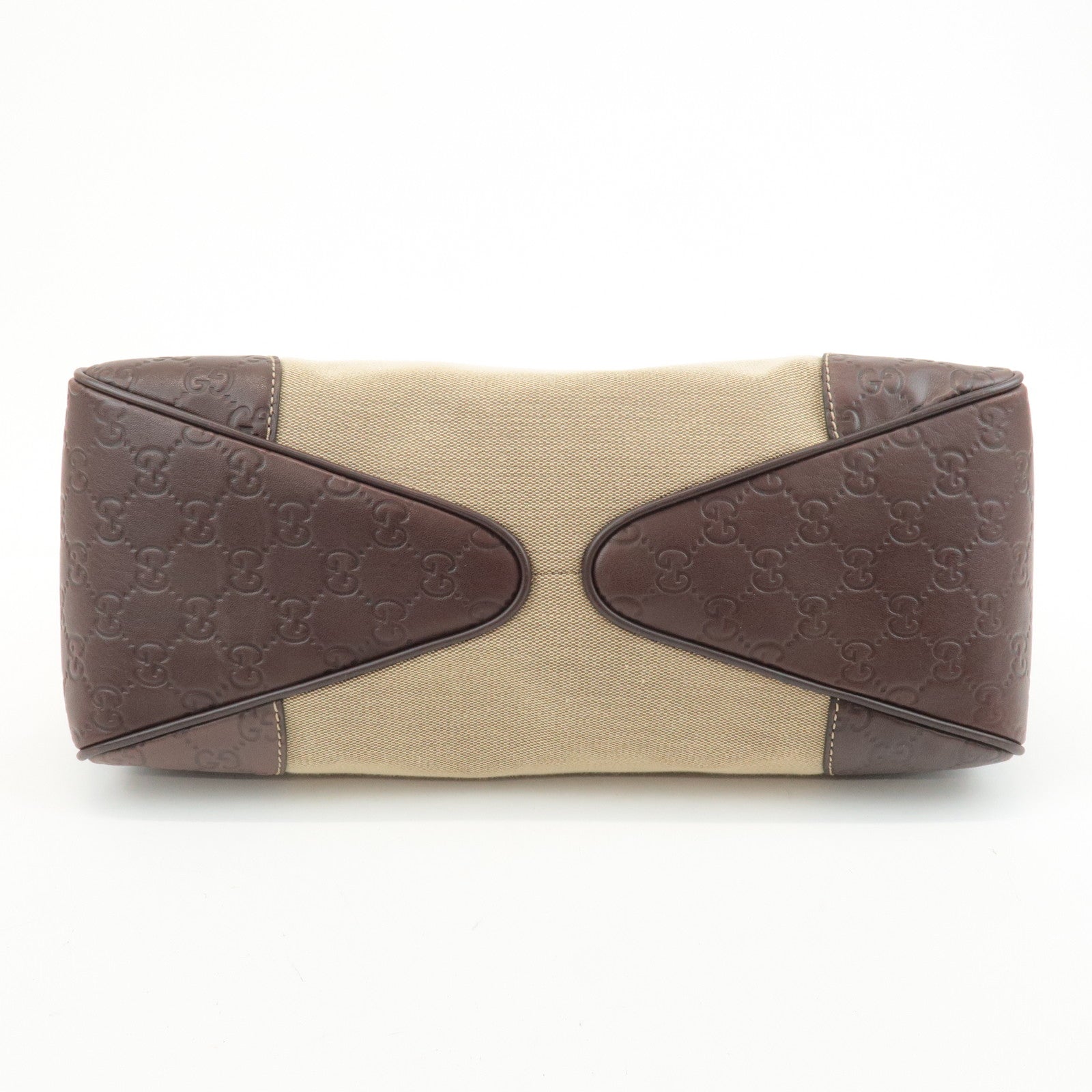 GUCCI Canvas Leather Shoulder Bag Beige Brown 257268 Used