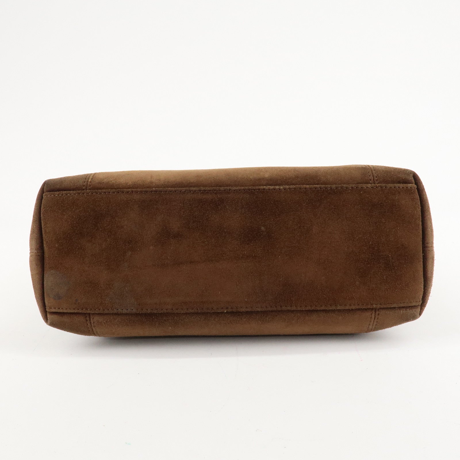 CHANEL Suede Tote Bag Shoulder Bag Hand Bag Brown Used