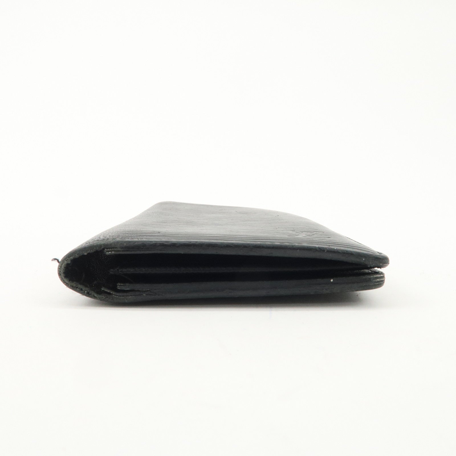 Louis Vuitton Epi Portefeuille Brazza Wallet Noir *T.S engraved Used
