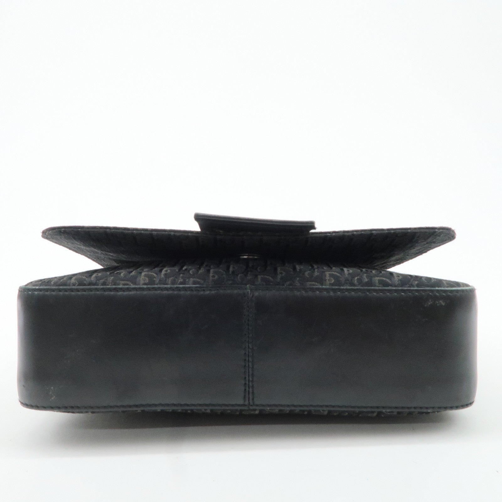 Christian Dior Trotter Canvas Leather Shoulder Bag Black Used