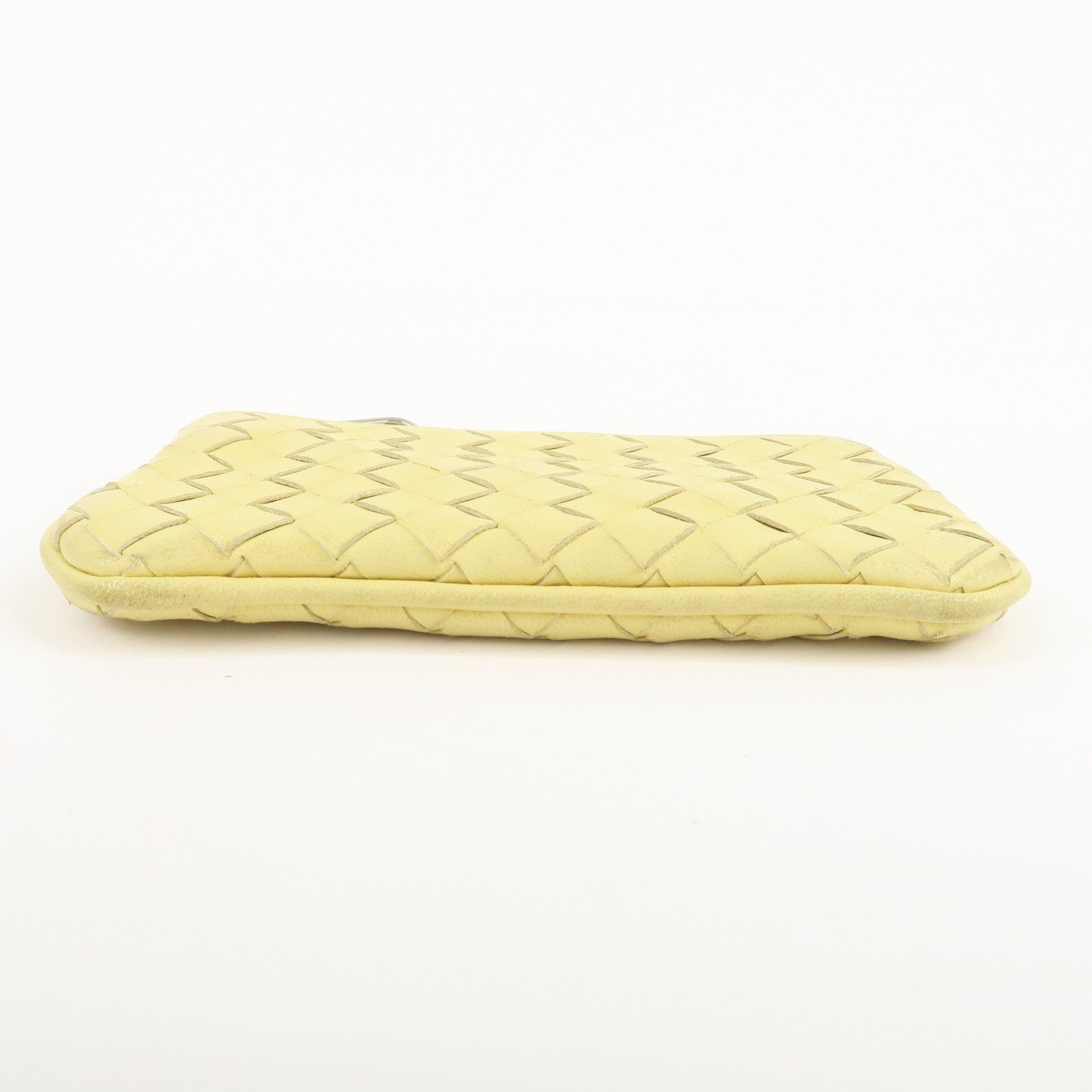 BOTTEGA VENETA Intrecciato Leather Coin Case Yellow 131232 Used