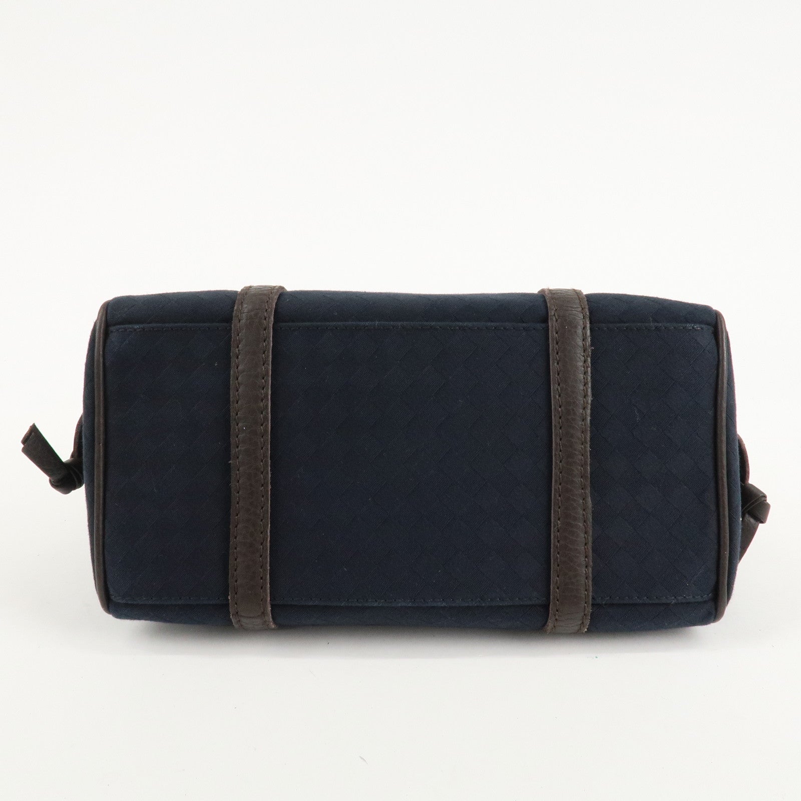 BOTTEGA VENETA Intrecciato Canvas Leather Mini Boston Bag 142470 Used